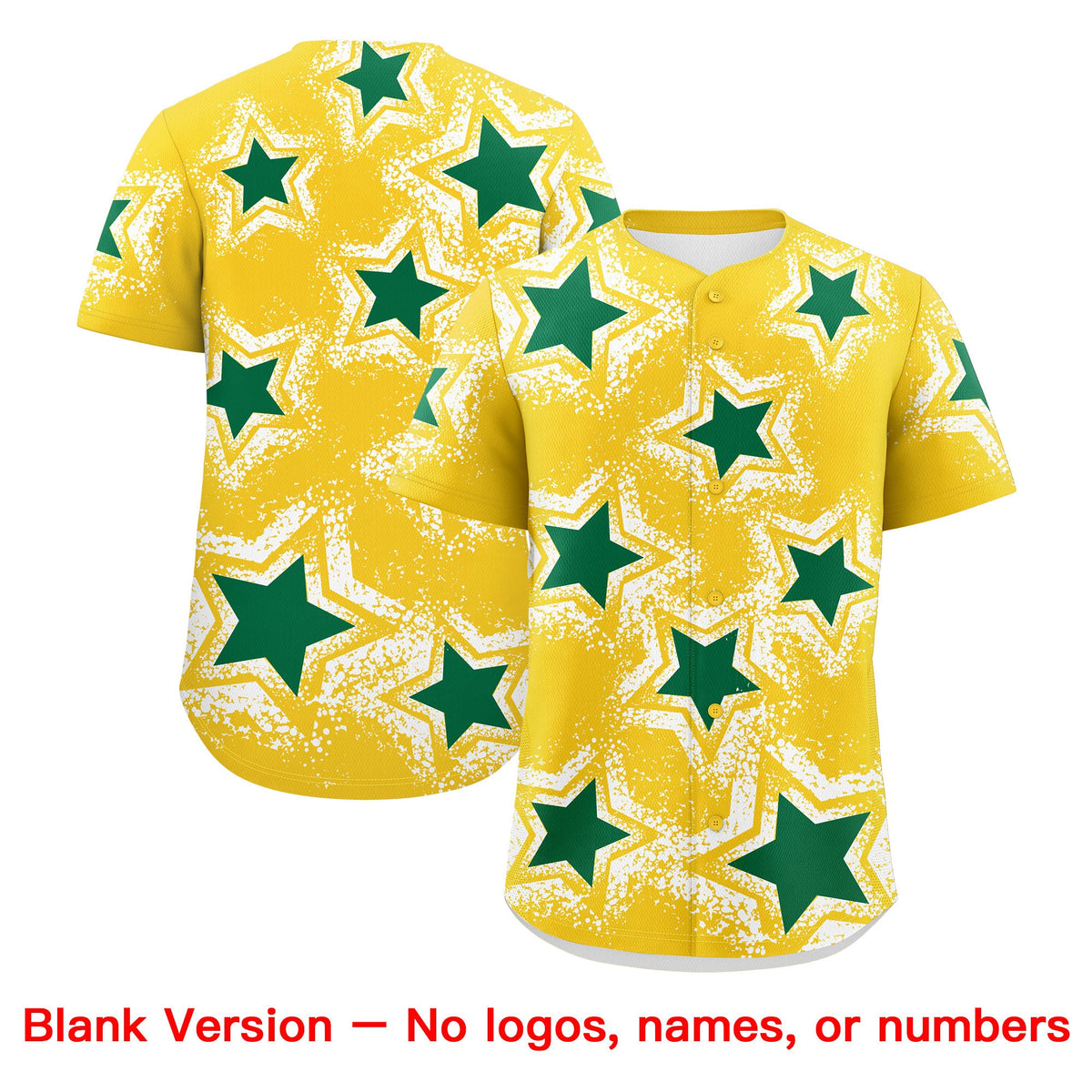 Custom Gold White Kelly Green Star Graffiti Team Baseball Jerseys With Custom Names, Numbers & Logos Lightweight Baseball Jersey| KXKSHOP