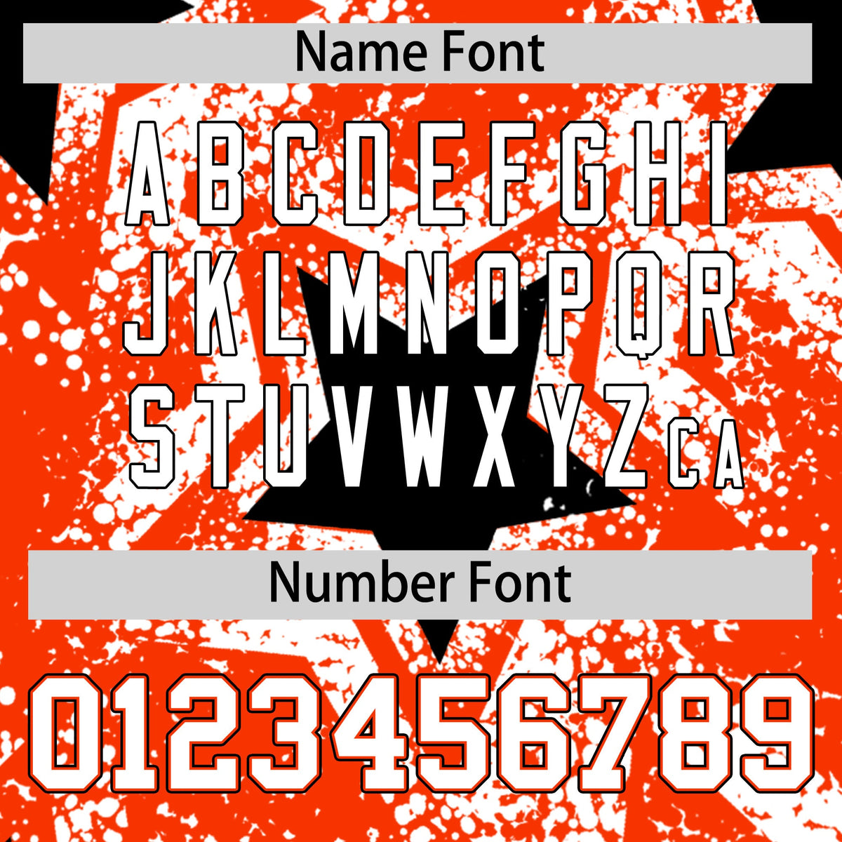 Custom Orange White Black Star Graffiti Team Baseball Jerseys With Custom Names, Numbers & Logos Stretch Fabric Baseball Jersey| KXKSHOP