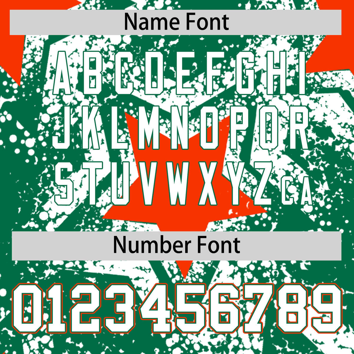 Custom Kelly Green White Orange Star Graffiti Team Baseball Jerseys With Custom Names, Numbers & Logos Stretch Fabric Baseball Jersey| KXKSHOP