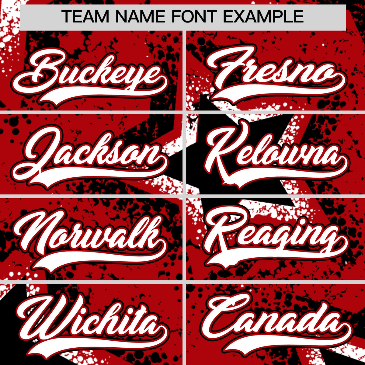 Custom Red Black White Star Graffiti Team Baseball Jerseys With Custom Names, Numbers & Logos Lightweight Baseball Jersey| KXKSHOP