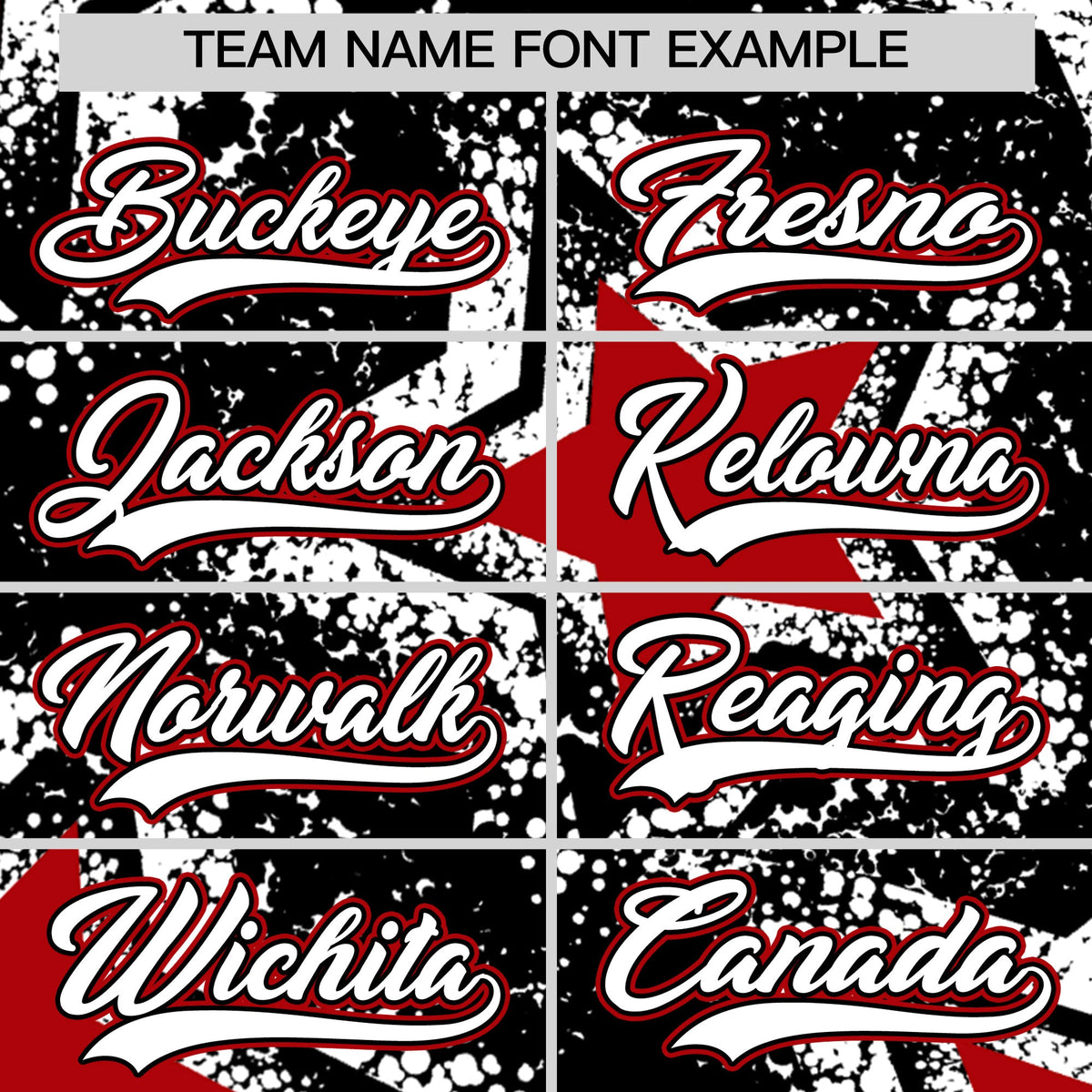 Custom Black White Red Star Graffiti Team Baseball Jerseys With Custom Names, Numbers & Logos Lightweight Baseball Jersey| KXKSHOP