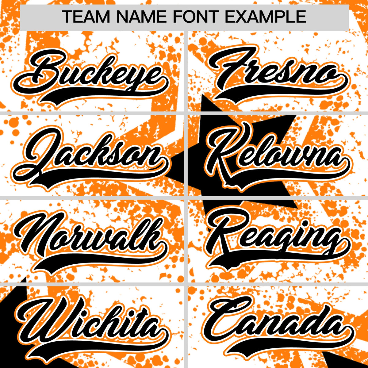 Custom White Orange Black Star Graffiti Team Baseball Jerseys With Custom Names, Numbers & Logos Lightweight Baseball Jersey| KXKSHOP
