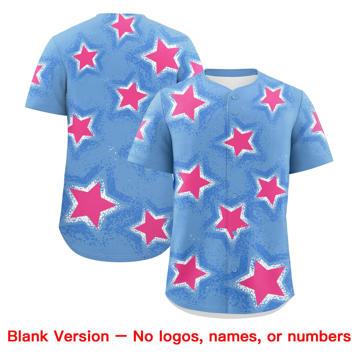 Custom Light Blue Powder Blue White Star Graffiti Team Baseball Jerseys With Custom Names, Numbers & Logos Lightweight Baseball Jersey| KXKSHOP