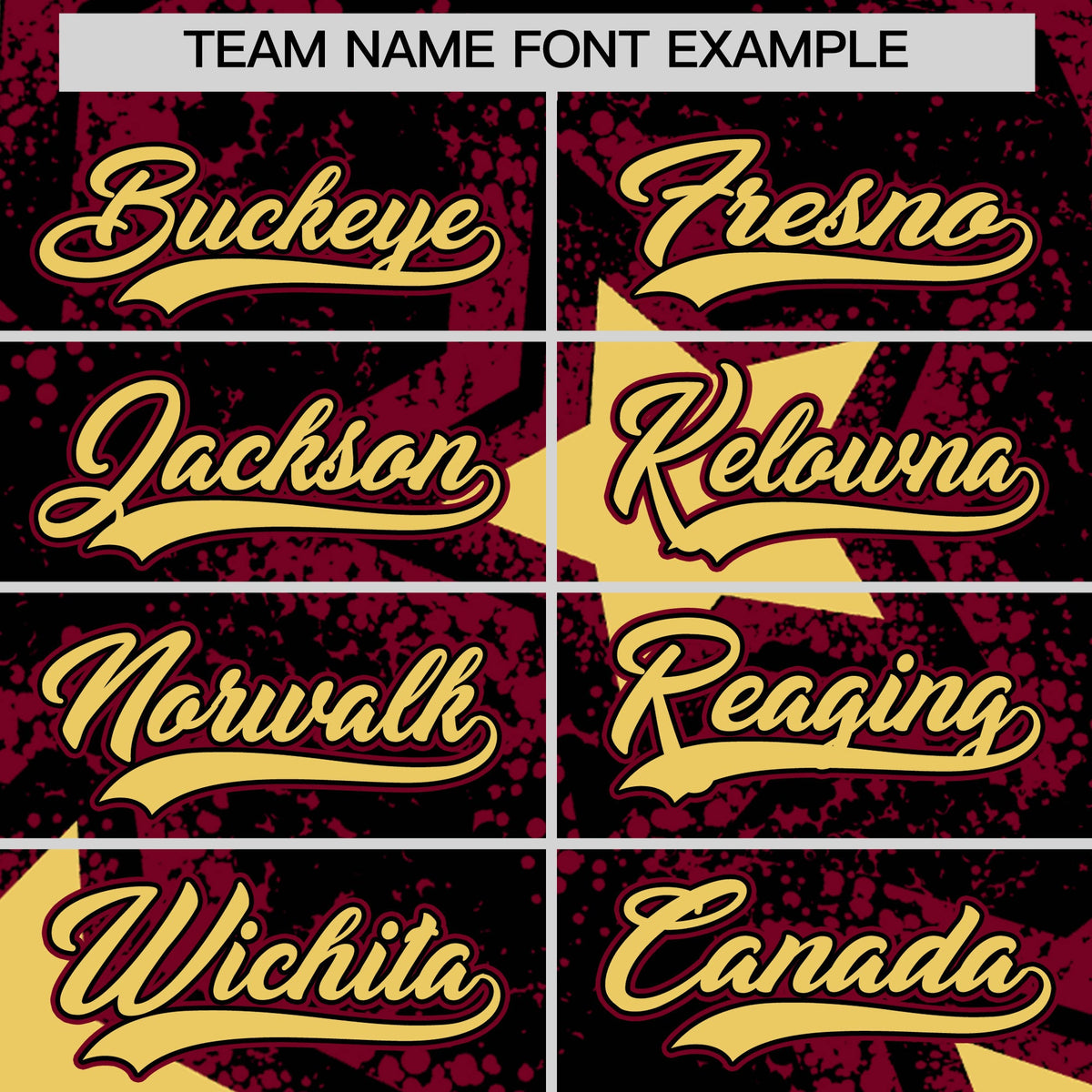 Custom Black Crimson Khaki Star Graffiti Team Baseball Jerseys With Custom Names, Numbers & Logos Lightweight Baseball Jersey| KXKSHOP
