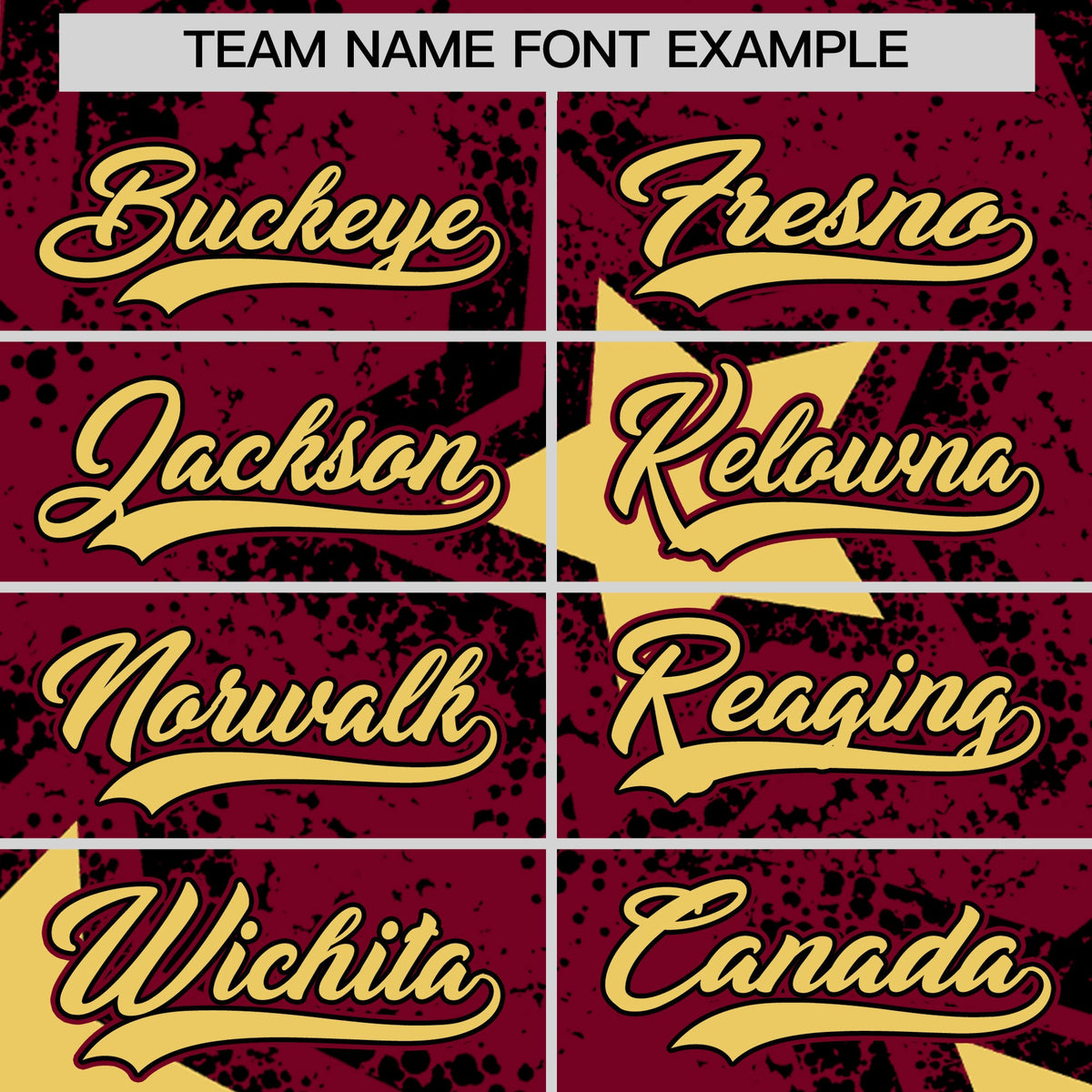 Custom Crimson Khaki Black Star Graffiti Team Baseball Jerseys With Custom Names, Numbers & Logos Stretch Fabric Baseball Jersey| KXKSHOP