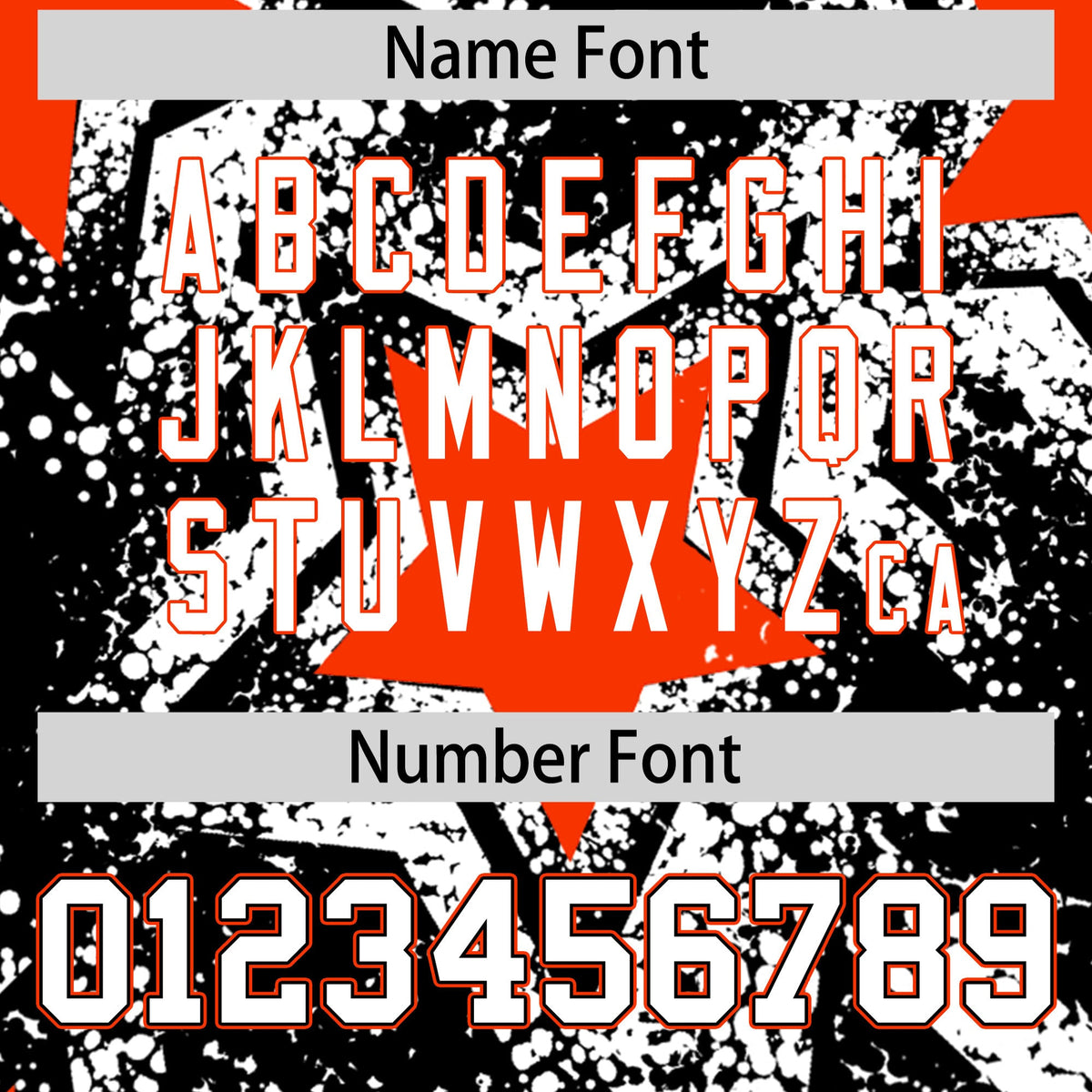 Custom Black White Orange Star Graffiti Team Baseball Jerseys With Custom Names, Numbers & Logos Lightweight Baseball Jersey| KXKSHOP