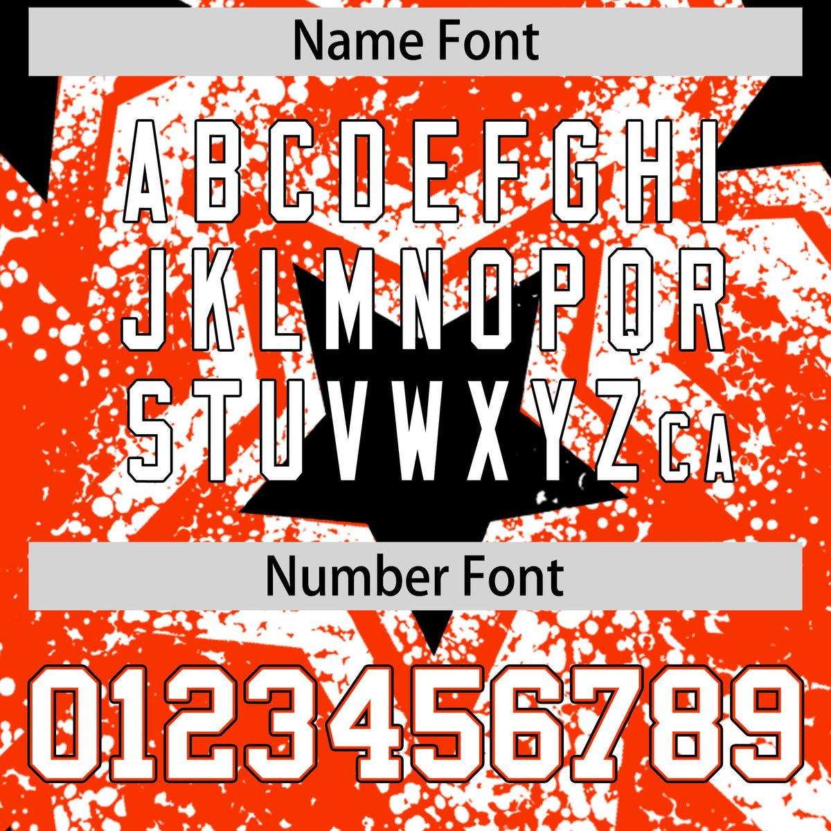 Custom Orange White Black Star Graffiti Team Baseball Jerseys With Custom Names, Numbers & Logos Stretch Fabric Baseball Jersey| KXKSHOP