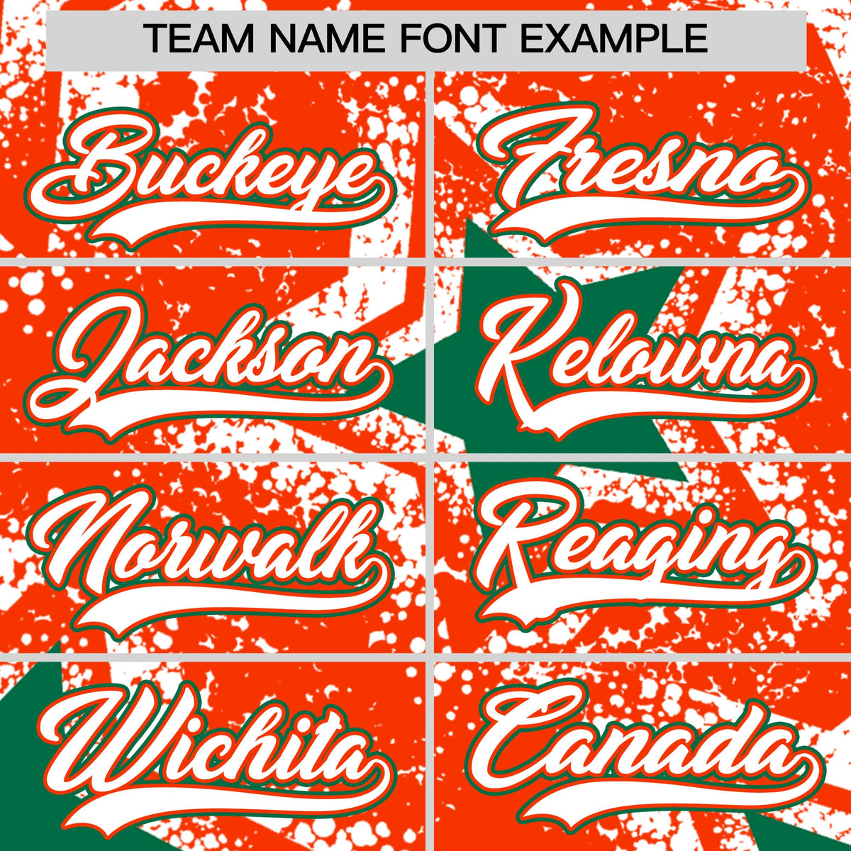 Custom Orange White Kelly Green Star Graffiti Team Baseball Jerseys With Custom Names, Numbers & Logos Lightweight Baseball Jersey| KXKSHOP