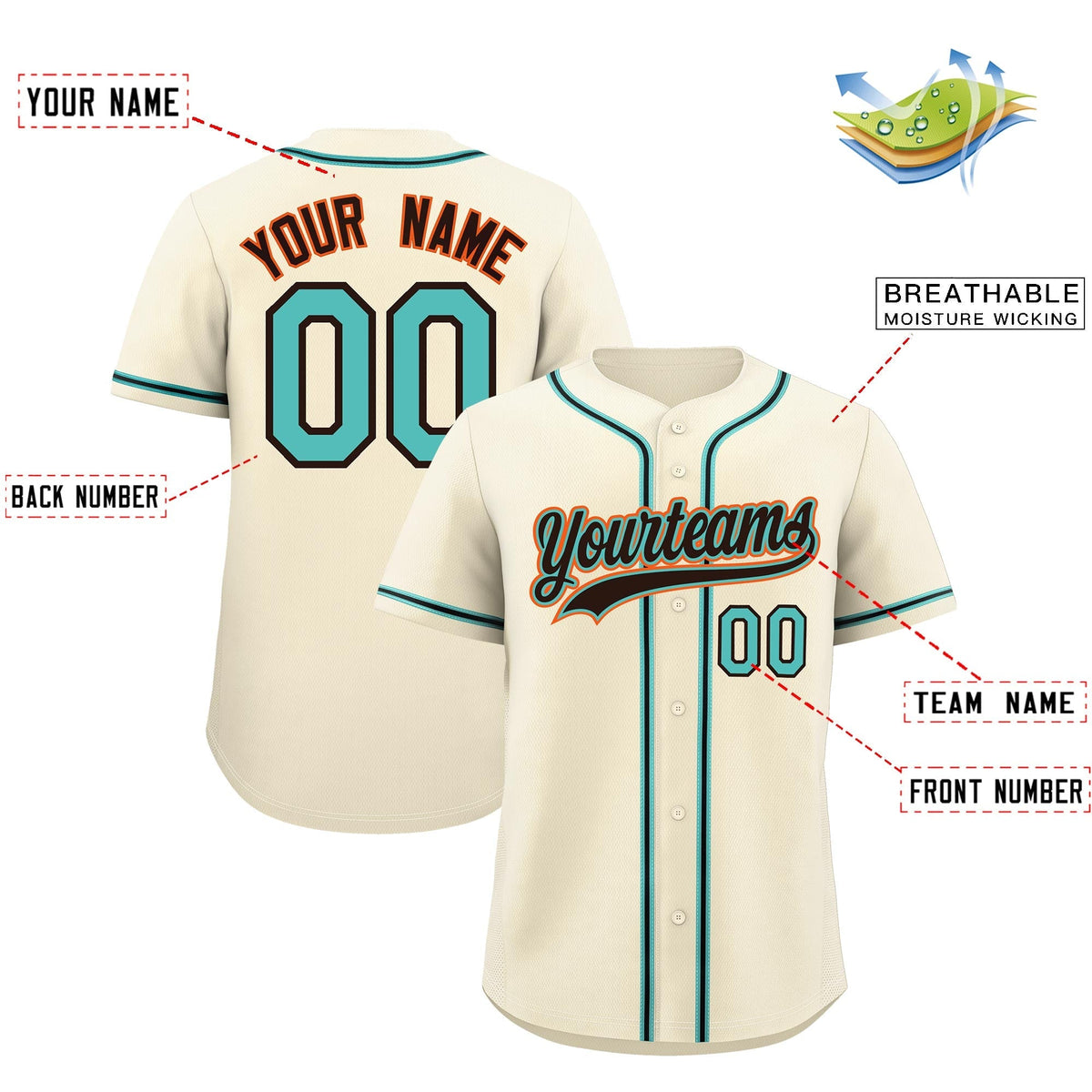 Custom Cream Classic Style Stitched Sports Uniform Personalized For Teams Quick Dry Baseball Jersey| KXKSHOP