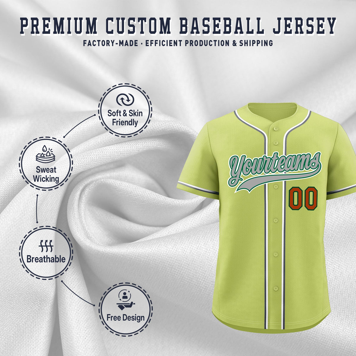 Custom Champagne Classic Style Stitched Sports Uniform Personalized For Teams Lightweight Baseball Jersey| KXKSHOP