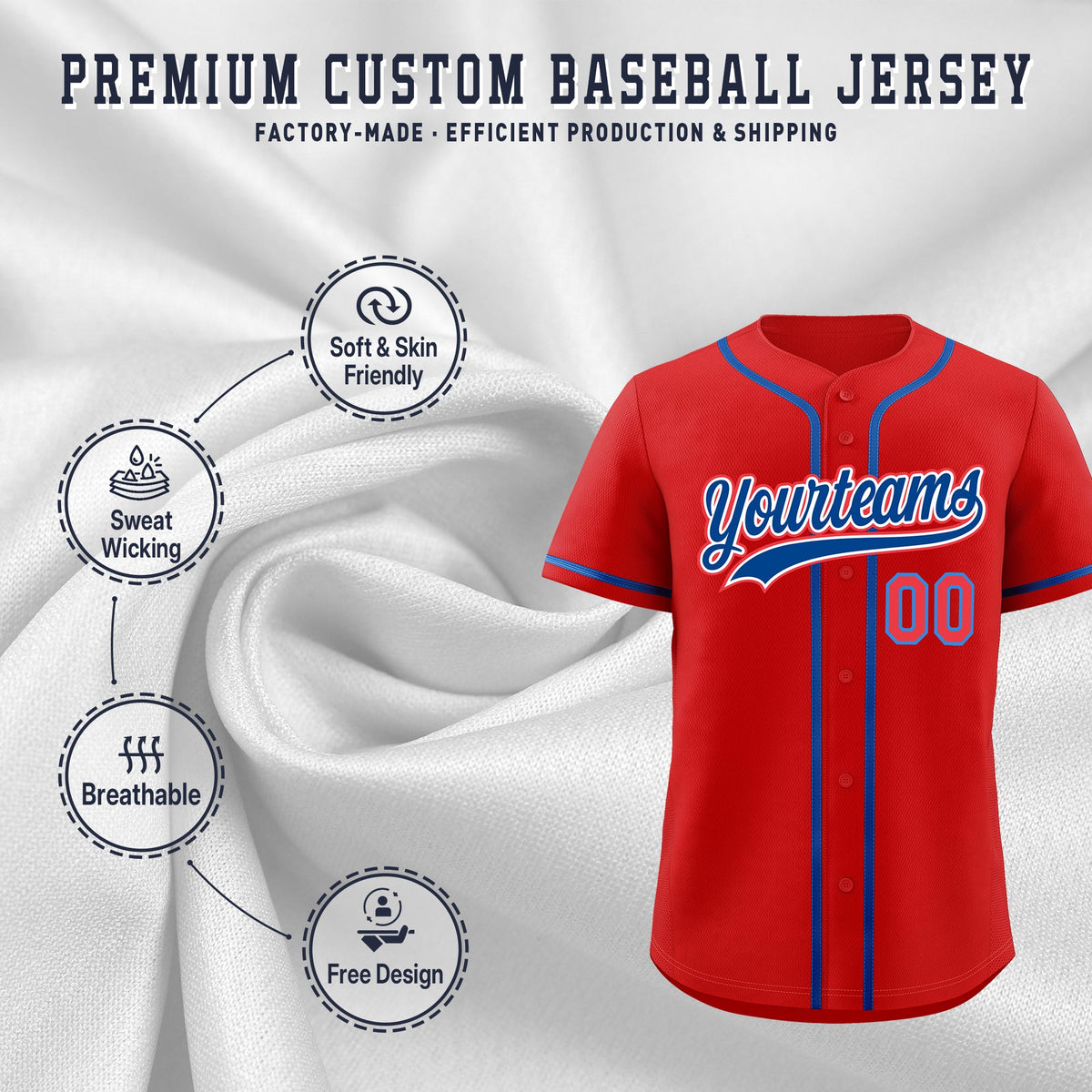 Custom Red Classic Style Stitched Sports Uniform Personalized For Teams Quick Dry Baseball Jersey| KXKSHOP