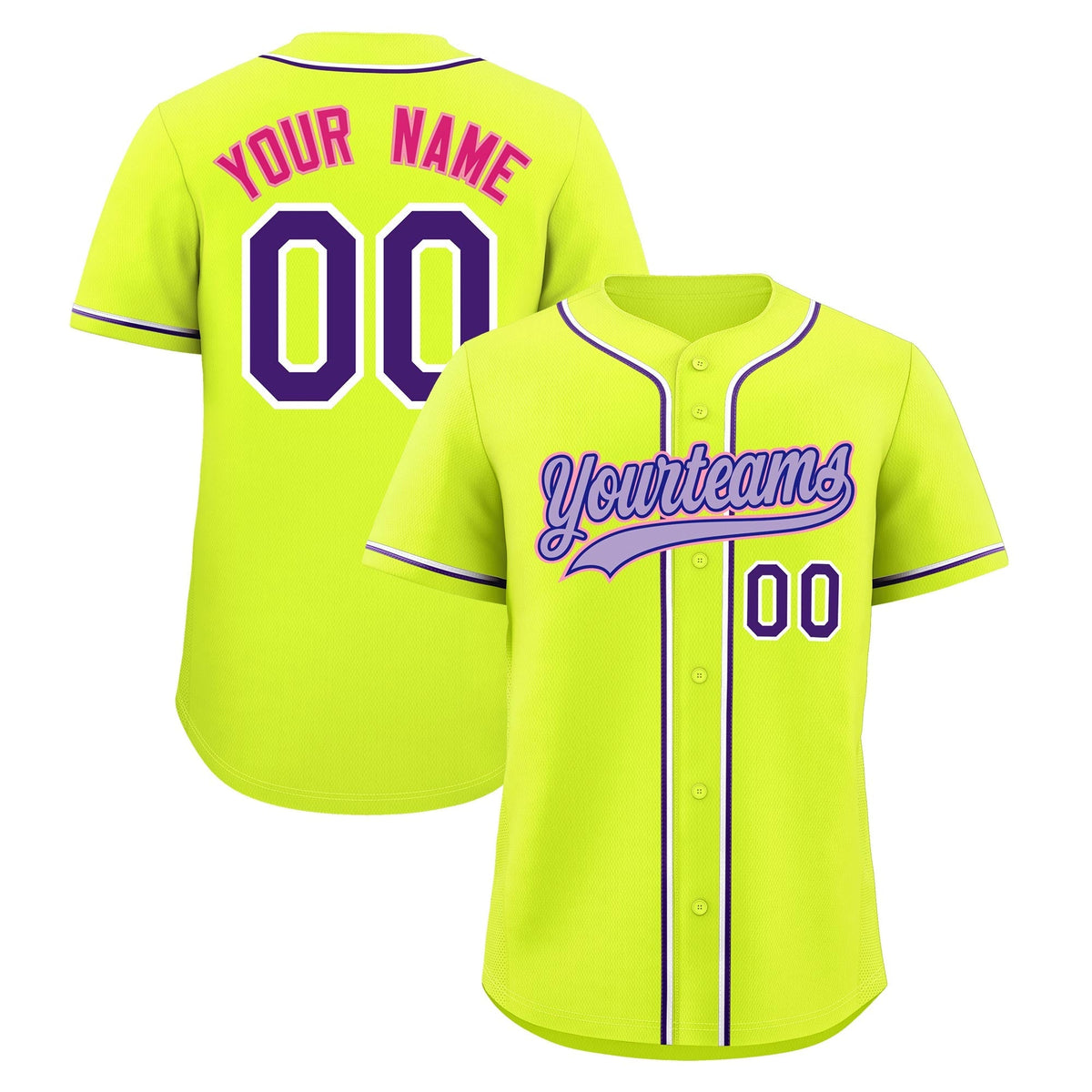 Custom Fluorescent Green Classic Style Stitched Sports Uniform Personalized For Teams Lightweight Baseball Jersey| KXKSHOP