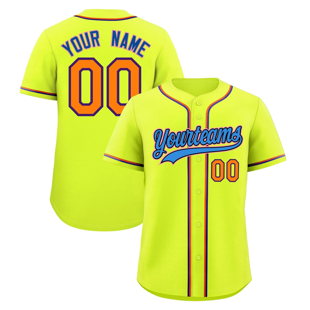 Custom Fluorescent Green Classic Style Stitched Sports Uniform Personalized For Teams Quick Dry Baseball Jersey| KXKSHOP