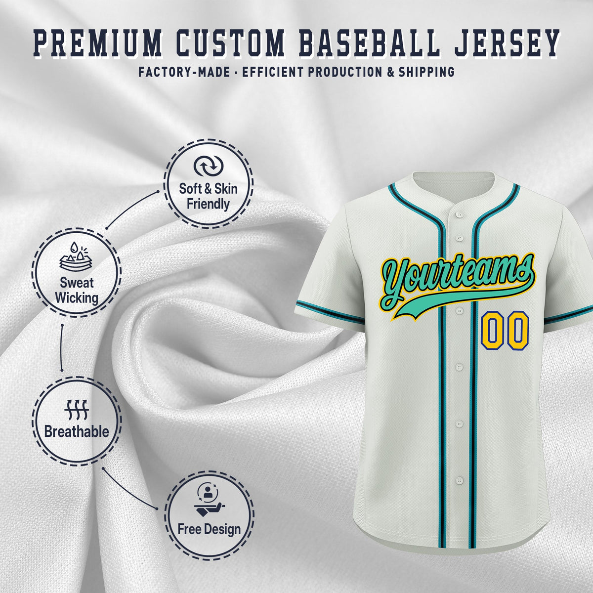 Custom Light Gray Classic Style Stitched Sports Uniform Personalized For Teams Lightweight Baseball Jersey| KXKSHOP