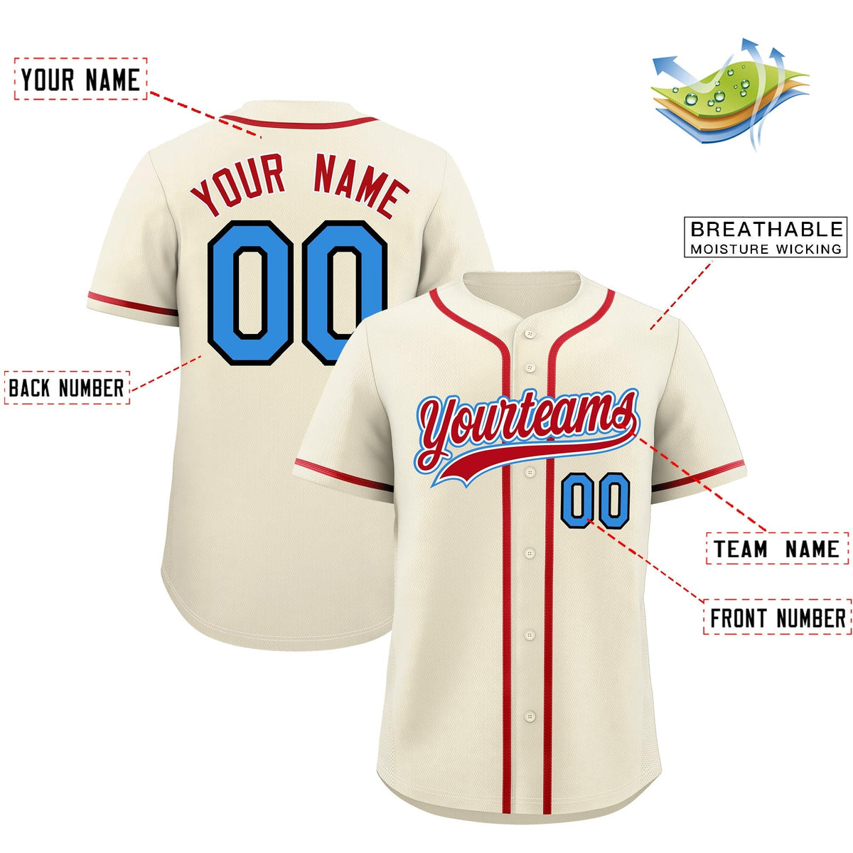 Custom Cream Classic Style Stitched Sports Uniform Personalized For Teams Quick Dry Baseball Jersey| KXKSHOP