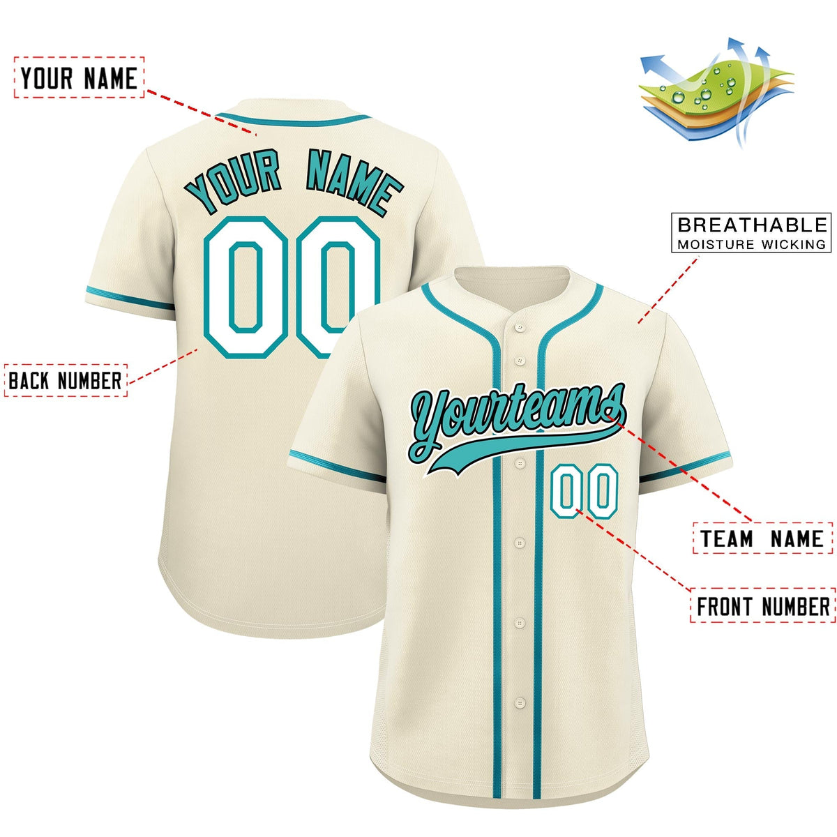 Custom Cream Classic Style Stitched Sports Uniform Personalized For Teams Lightweight Baseball Jersey| KXKSHOP