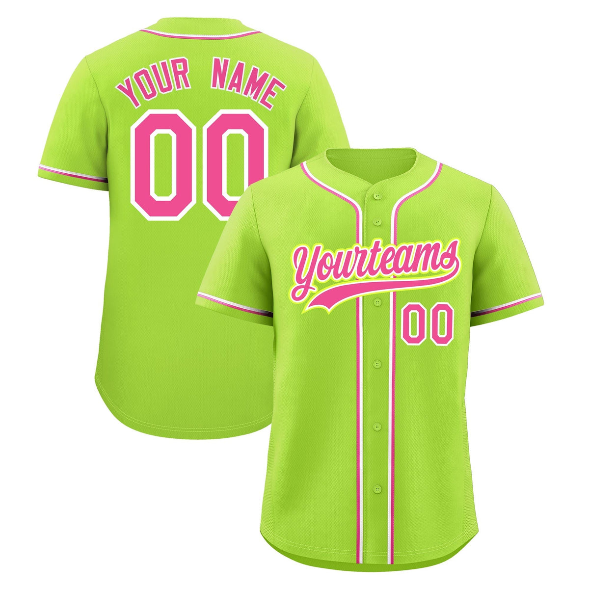 Custom Neon Green Classic Style Stitched Sports Uniform Personalized For Teams Quick Dry Baseball Jersey| KXKSHOP
