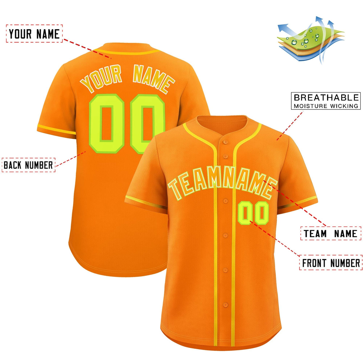 Custom Orange Classic Style Stitched Sports Uniform Personalized For Teams Lightweight Baseball Jersey| KXKSHOP