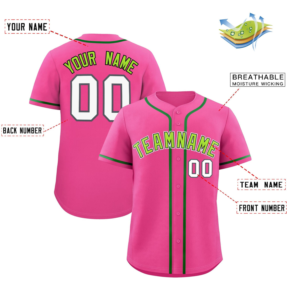 Custom Pink Classic Style Stitched Sports Uniform Personalized For Teams Quick Dry Baseball Jersey| KXKSHOP
