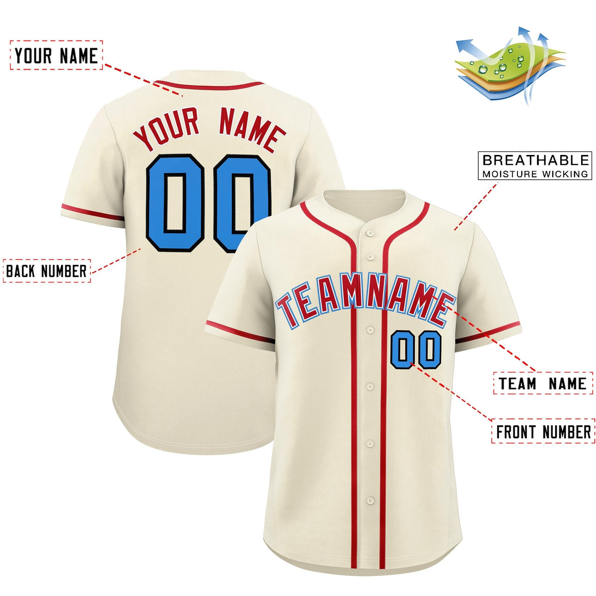 Custom Cream Classic Style Stitched Sports Uniform Personalized For Teams Quick Dry Baseball Jersey| KXKSHOP