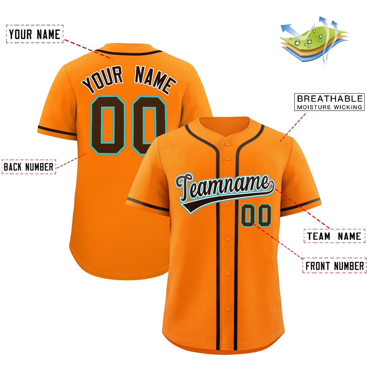 Custom Orange Classic Style Stitched Sports Uniform Personalized For Teams Lightweight Baseball Jersey| KXKSHOP