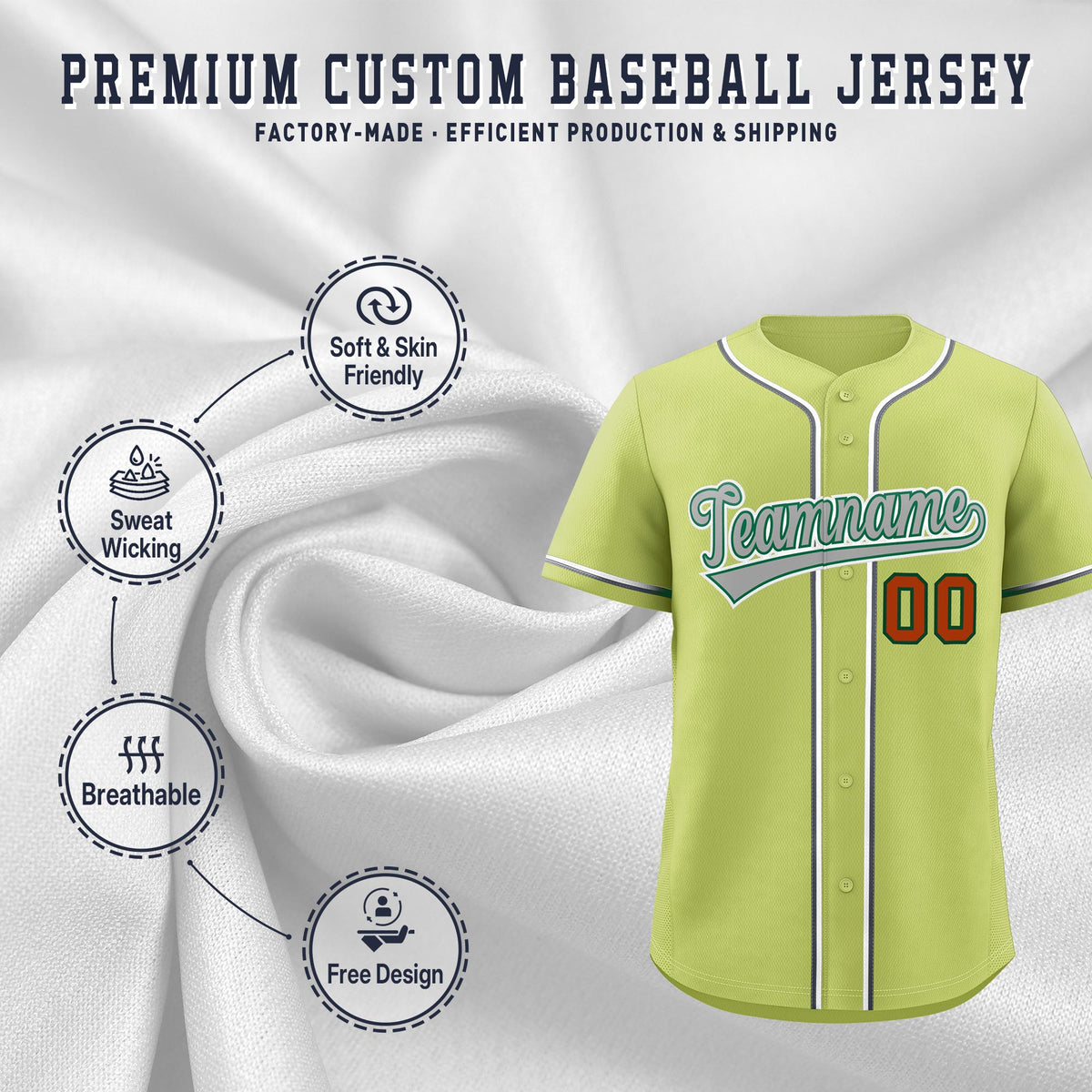 Custom Champagne Classic Style Stitched Sports Uniform Personalized For Teams Lightweight Baseball Jersey| KXKSHOP