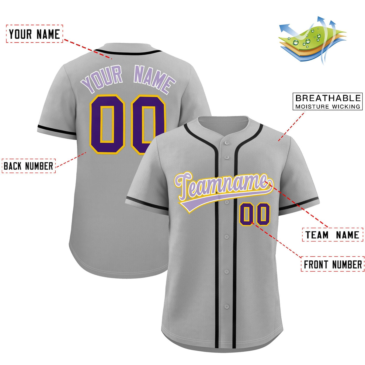 Custom Light Gray Classic Style Stitched Sports Uniform Personalized For Teams Lightweight Baseball Jersey| KXKSHOP
