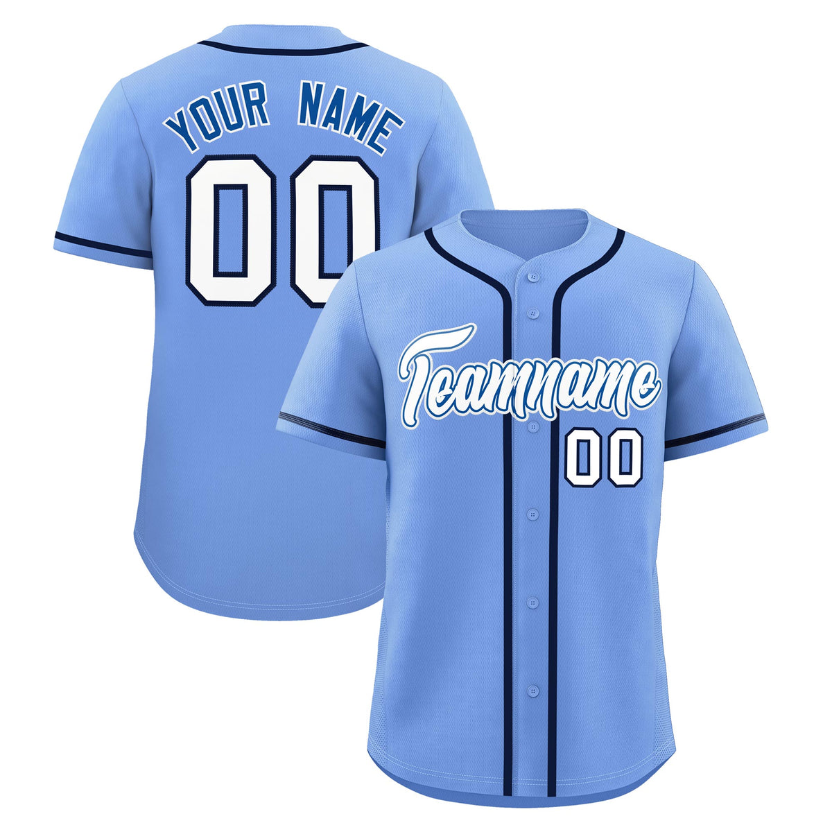 Custom Light Blue Classic Style Stitched Sports Uniform Personalized For Teams Quick Dry Baseball Jersey| KXKSHOP