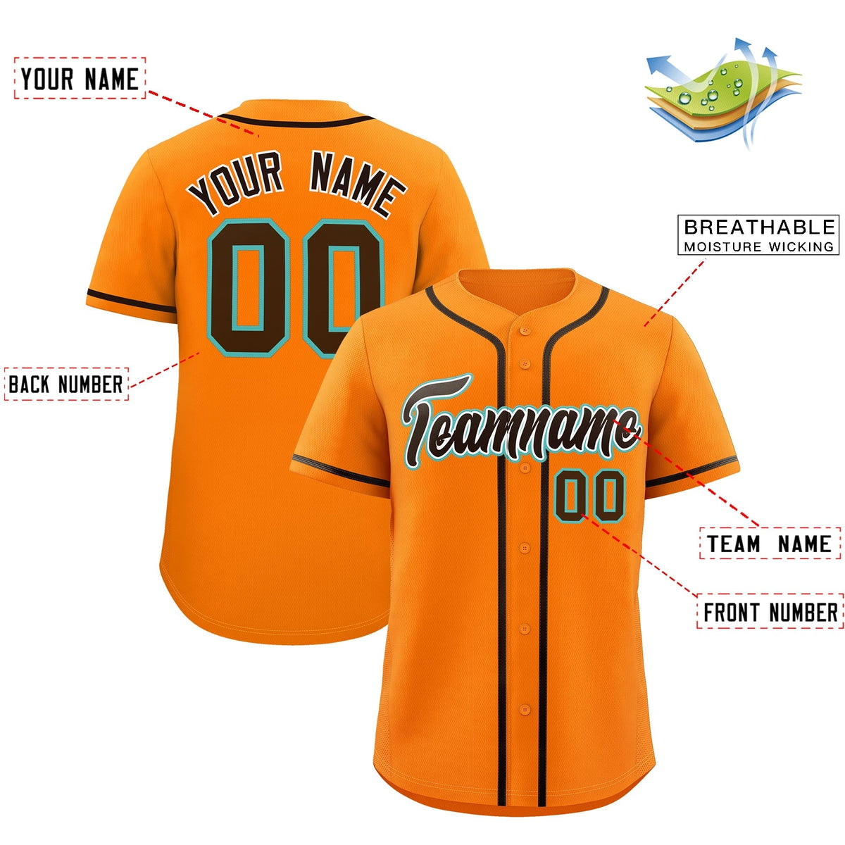 Custom Orange Classic Style Stitched Sports Uniform Personalized For Teams Lightweight Baseball Jersey| KXKSHOP