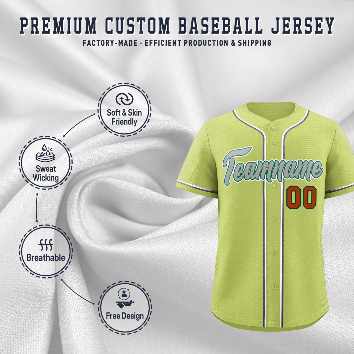 Custom Champagne Classic Style Stitched Sports Uniform Personalized For Teams Lightweight Baseball Jersey| KXKSHOP