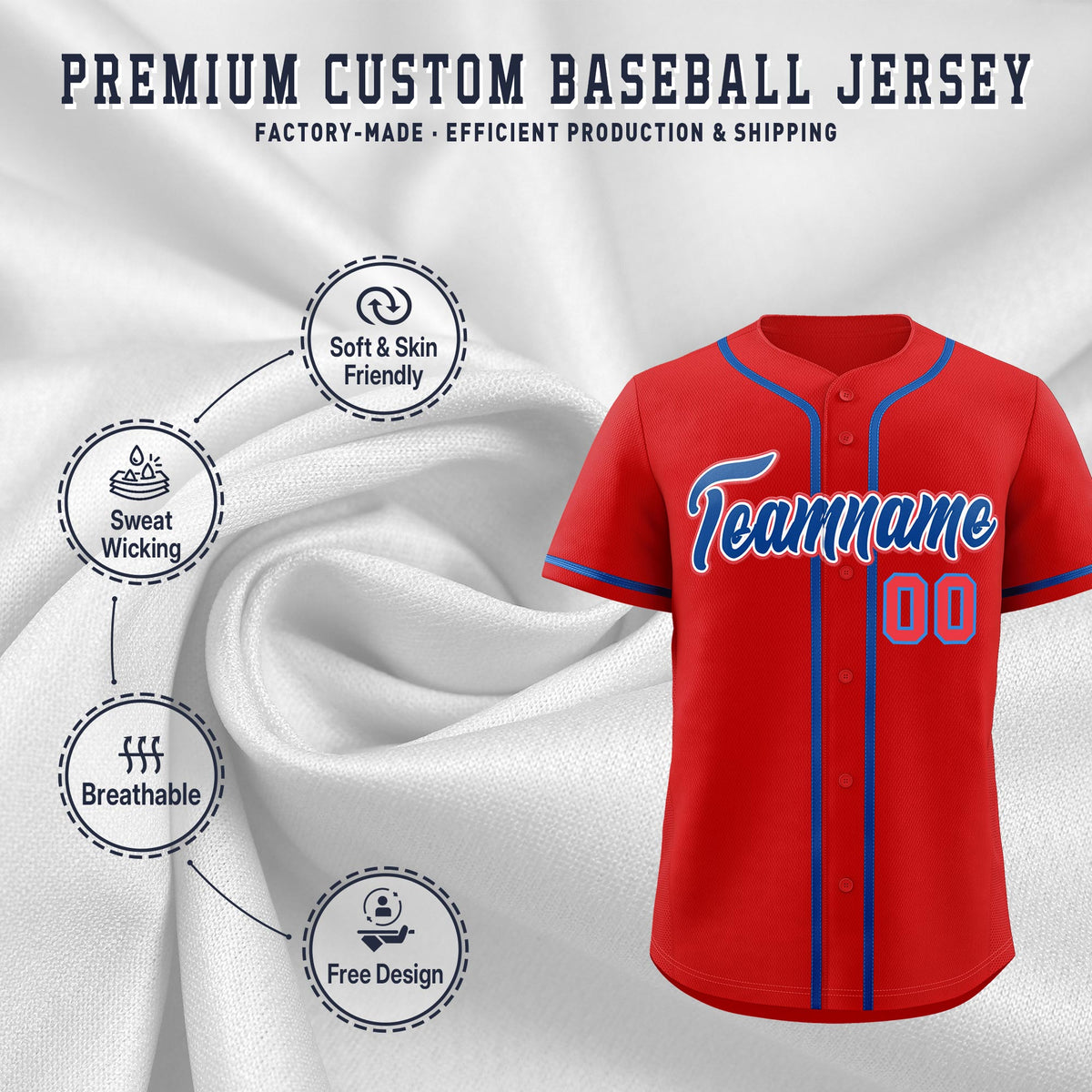 Custom Red Classic Style Stitched Sports Uniform Personalized For Teams Quick Dry Baseball Jersey| KXKSHOP