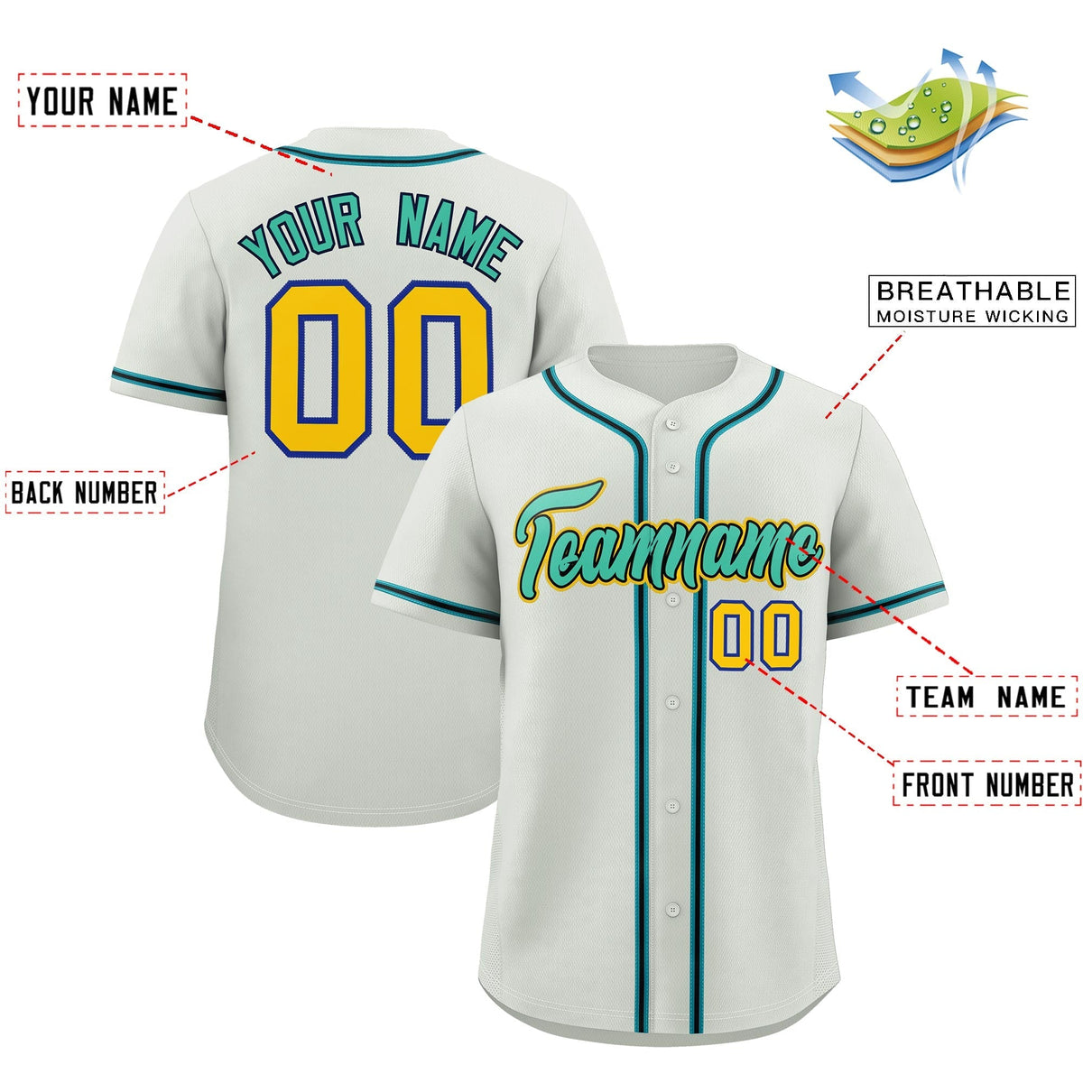 Custom Light Gray Classic Style Stitched Sports Uniform Personalized For Teams Lightweight Baseball Jersey| KXKSHOP