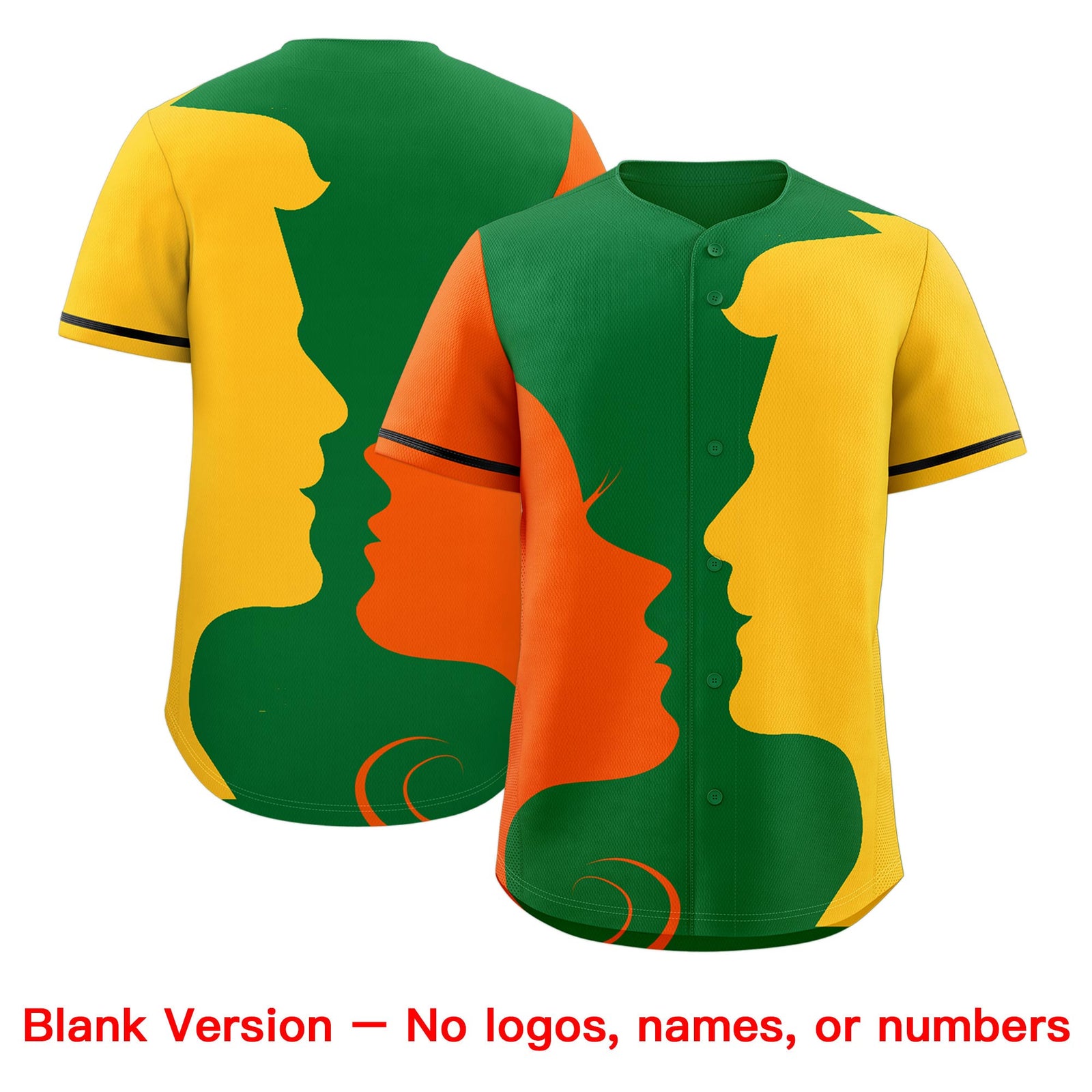Custom Black Orange Gold Silhouettes of Loving Couple Valentine's Day Baseball Jersey| KXKSHOP