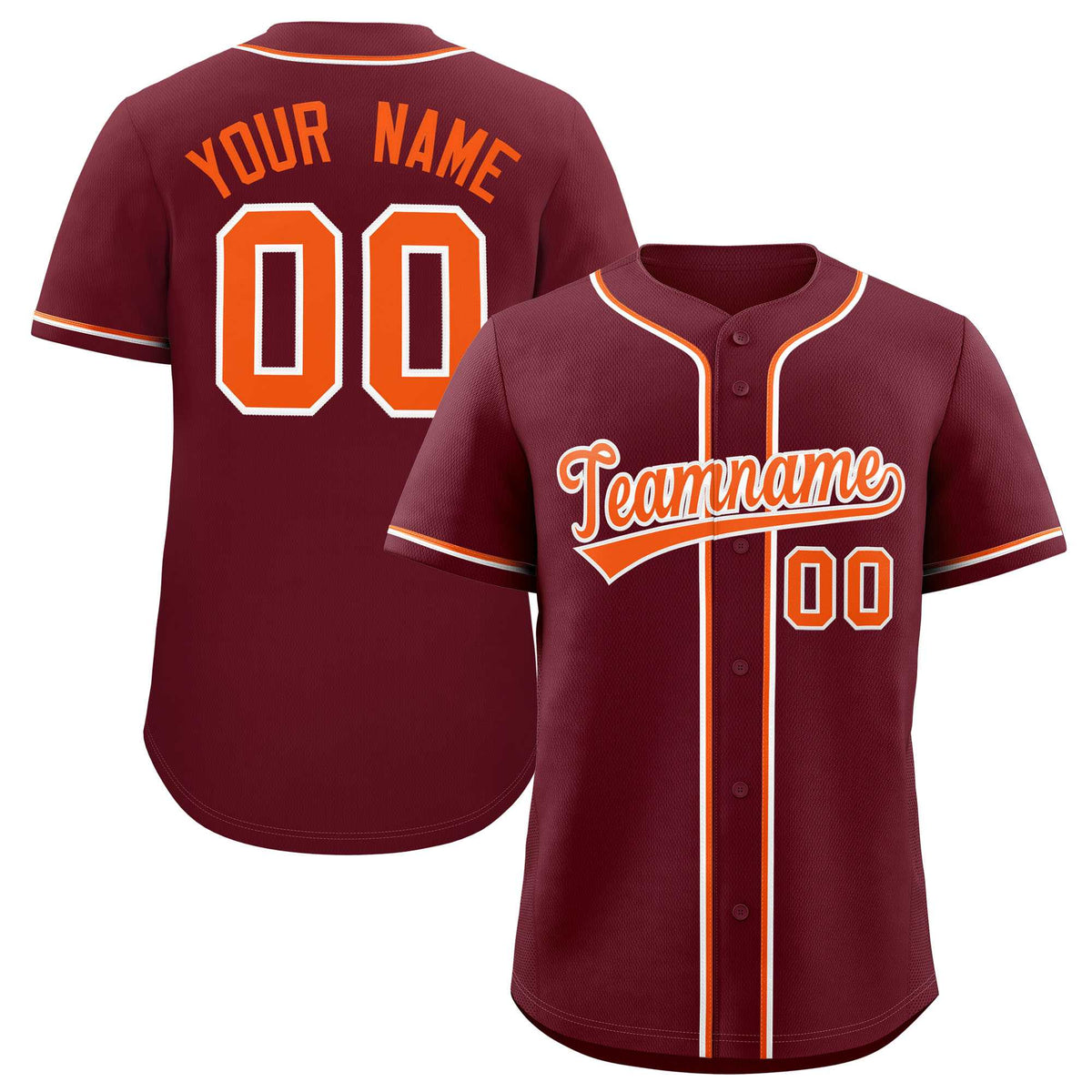 Custom Maroon Classic Style Authentic Baseball Jersey
