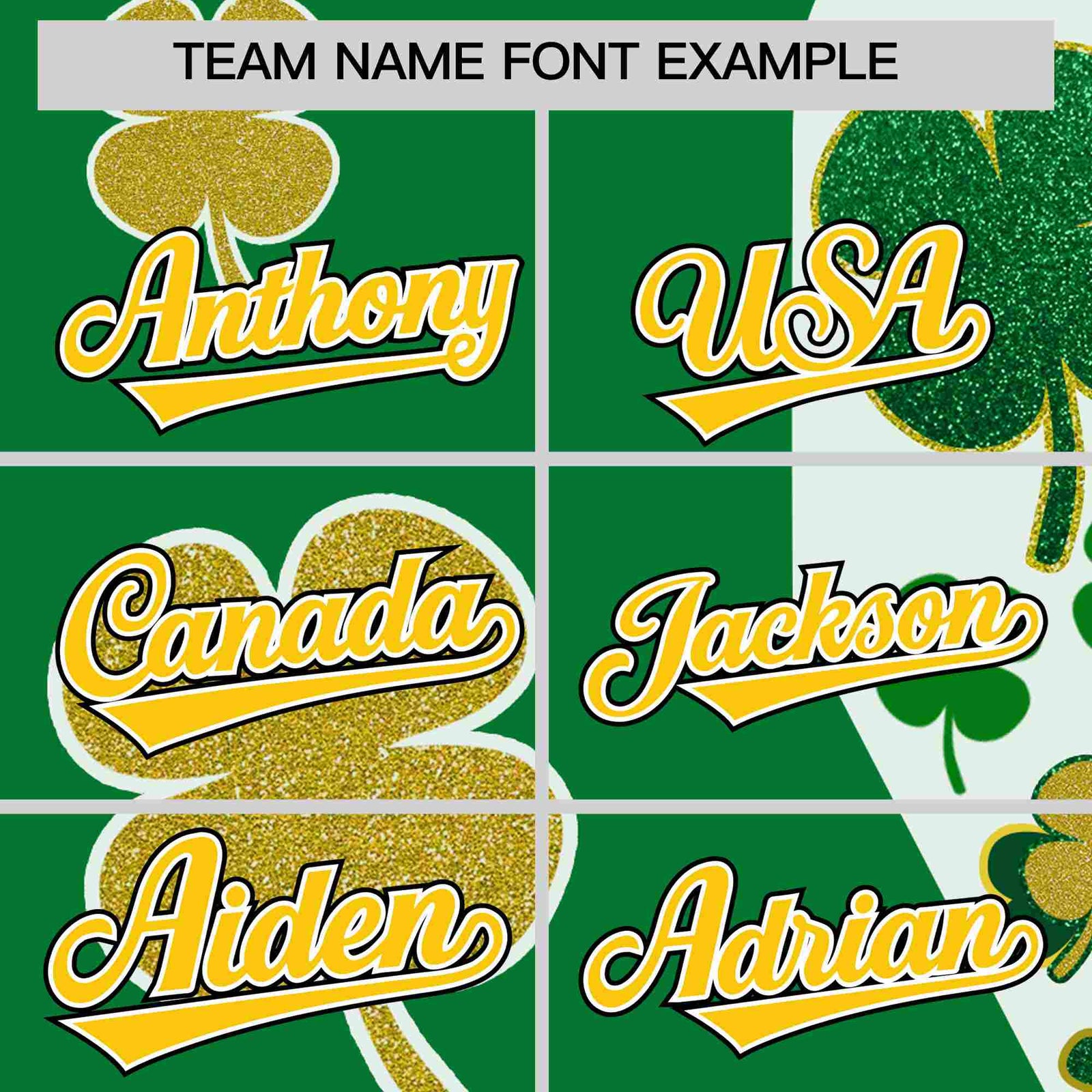 Custom Kelly Green Gold St.Patrick's Day Personalized Four Leaf Clover Pattern Baseball Jersey| KXKSHOP