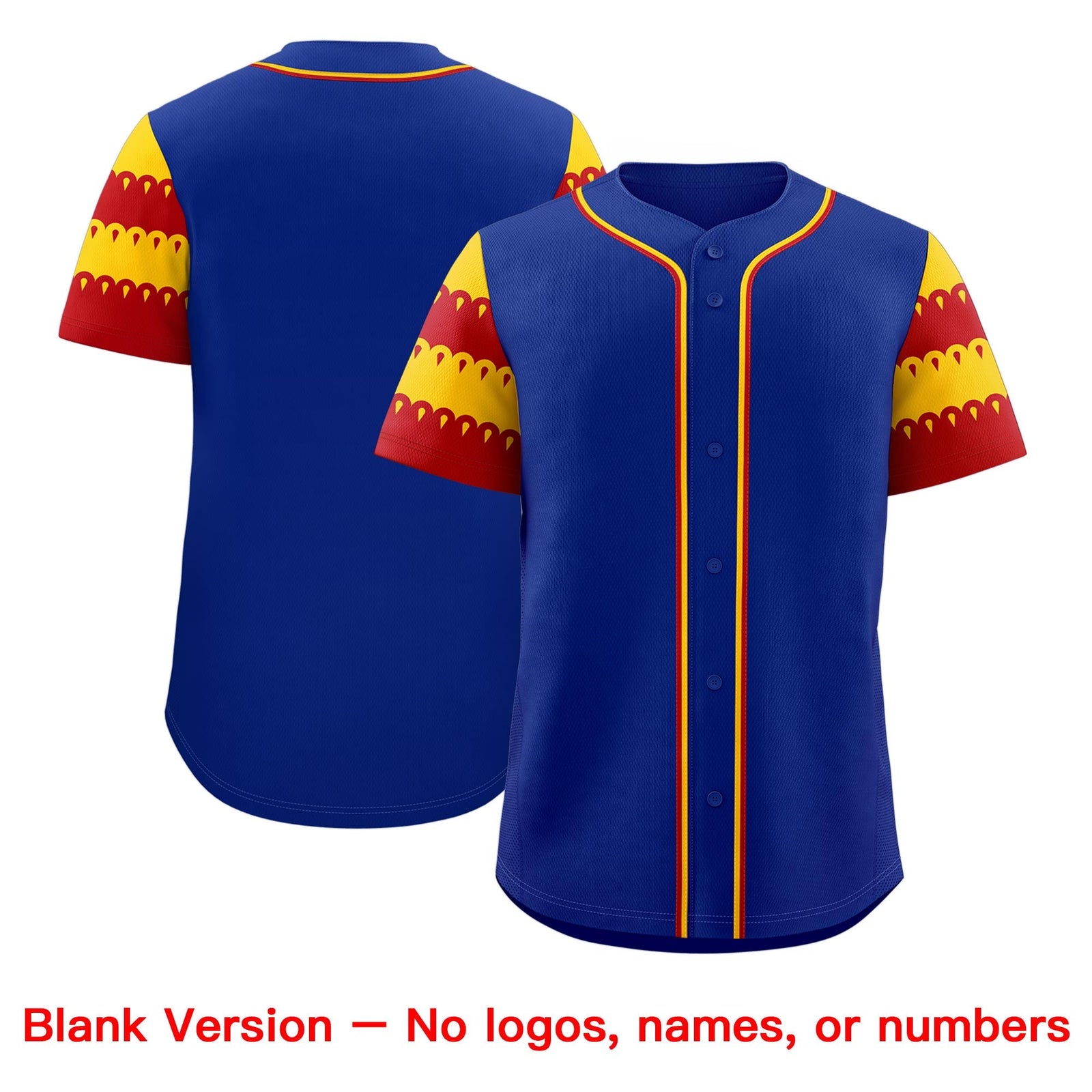 Custom Royal Gold Red Sleeve Flag Lace Baseball Jersey | Sublimation Printed & Embroidery,Add Name and Numbern,Perfect for Teams | KXKSHOP
