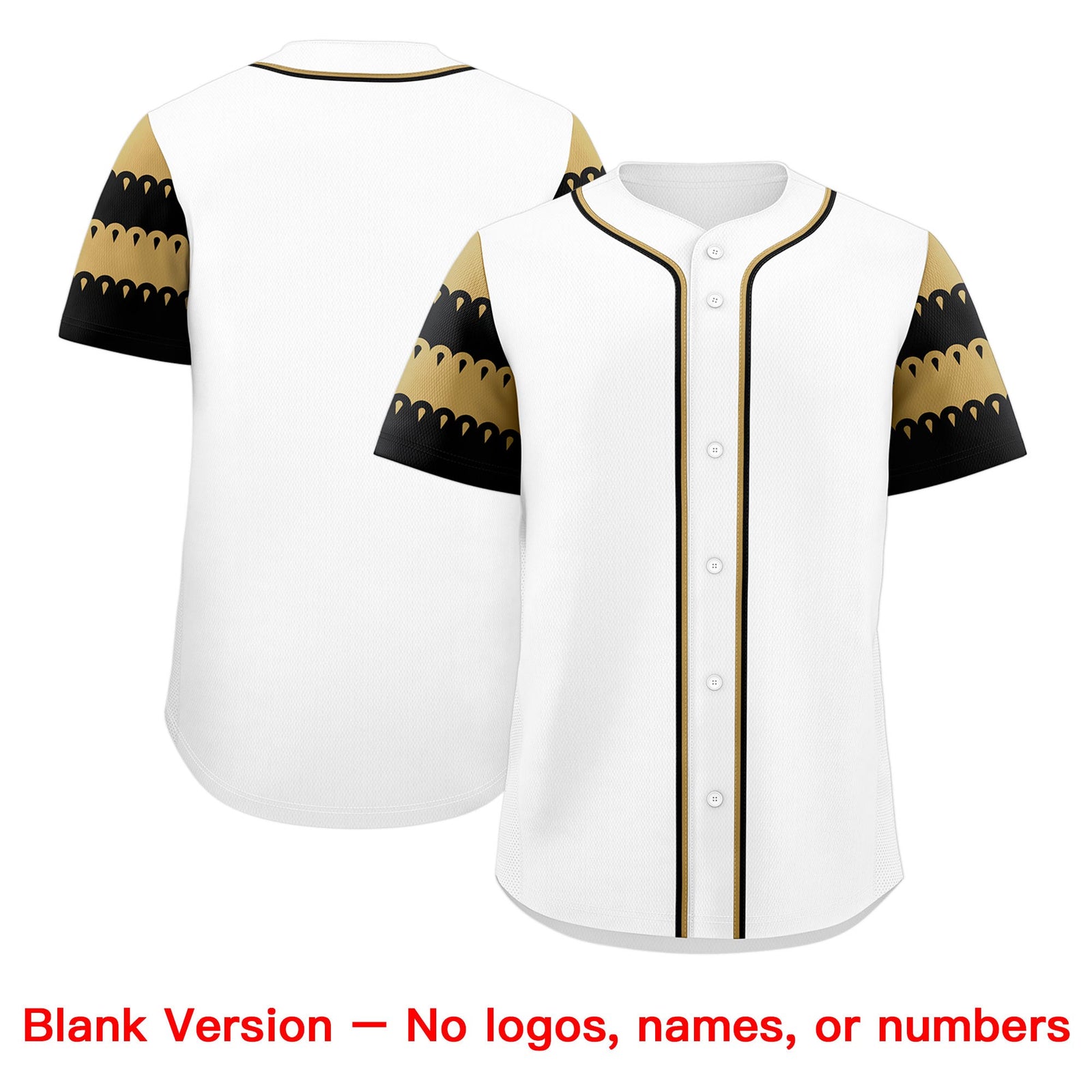 Custom White Old Gold Black Sleeve Flag Lace Baseball Jersey | Sublimation Printed & Embroidery,Add Name and Numbern,Perfect for Teams | KXKSHOP