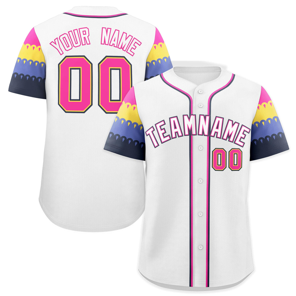 Custom White Rose Red Navy Sleeve Flag Lace Baseball Jersey | Sublimation Printed &amp; Embroidery,Add Name and Numbern,Perfect for Teams | KXKSHOP
