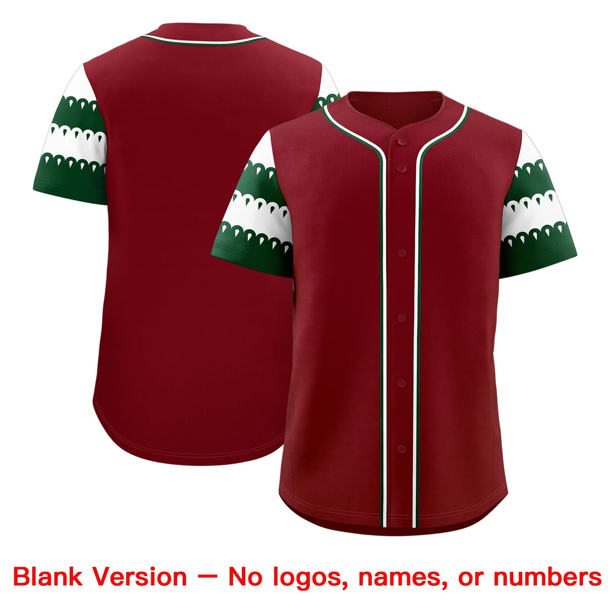Custom Crimson Green White Sleeve Flag Lace Baseball Jersey | Sublimation Printed &amp; Embroidery,Add Name and Numbern,Perfect for Teams | KXKSHOP