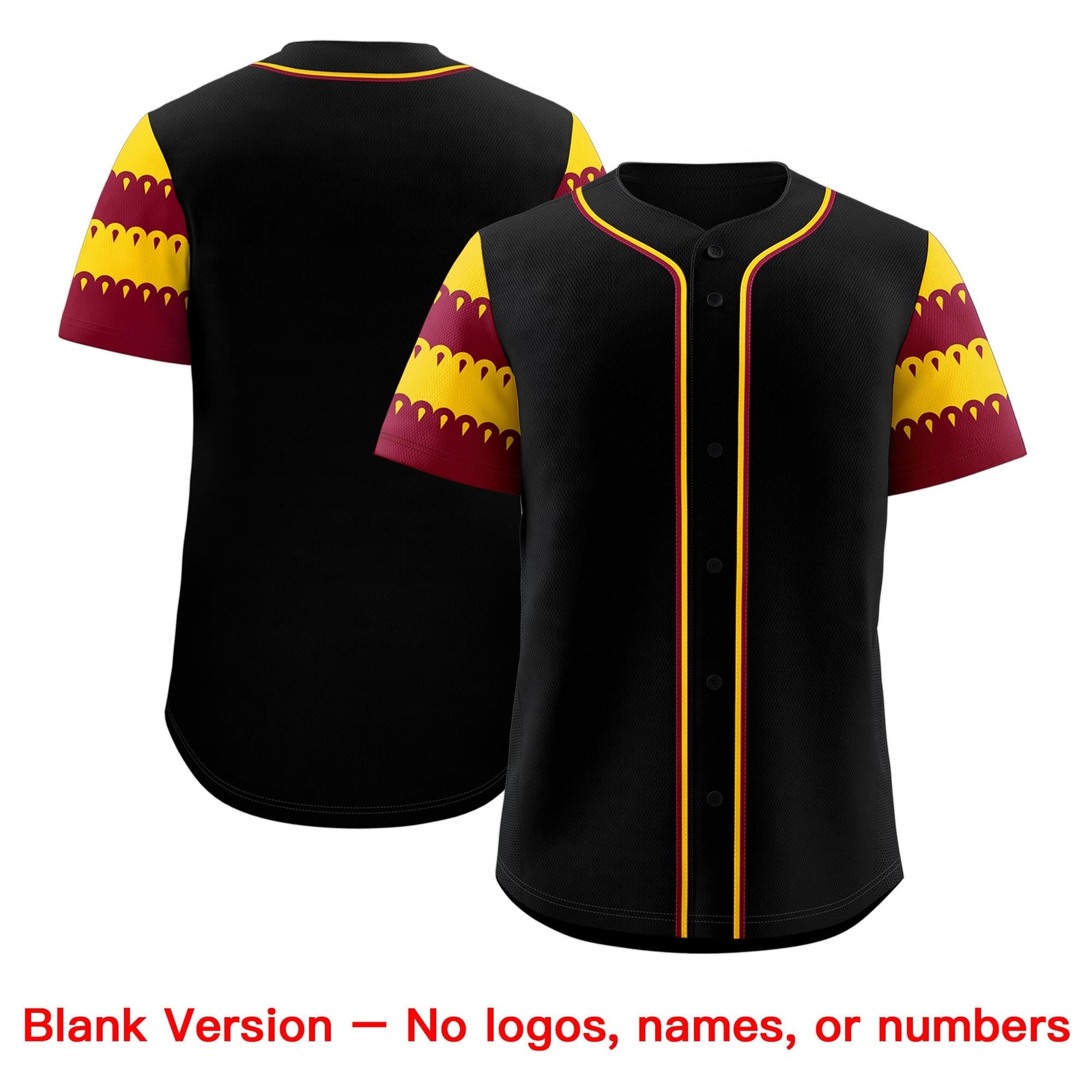 Custom Black Crimson Gold Sleeve Flag Lace Baseball Jersey | Sublimation Printed & Embroidery,Add Name and Numbern,Perfect for Teams | KXKSHOP