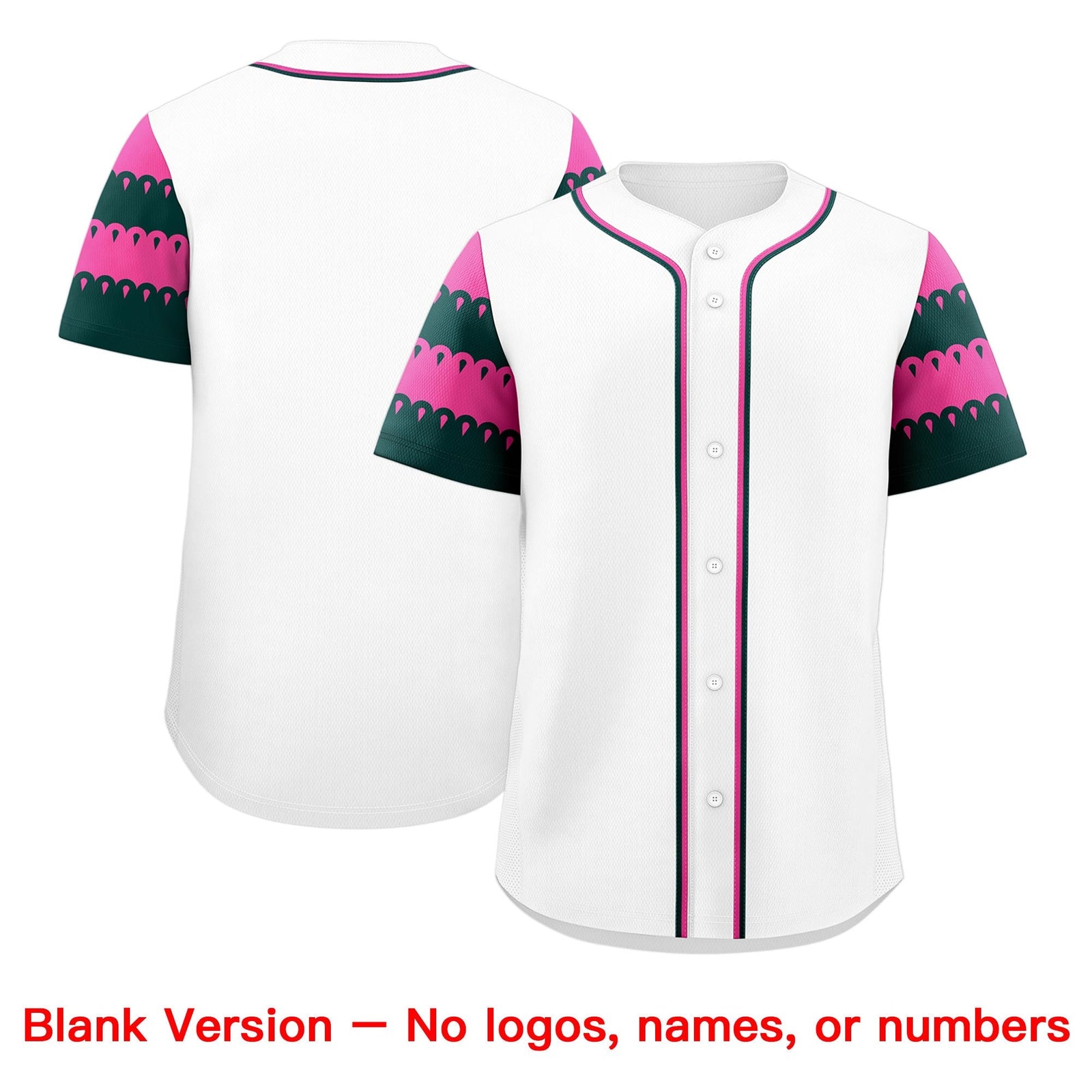 Custom White Green Pink Sleeve Flag Lace Baseball Jersey | Sublimation Printed & Embroidery,Add Name and Numbern,Perfect for Teams | KXKSHOP
