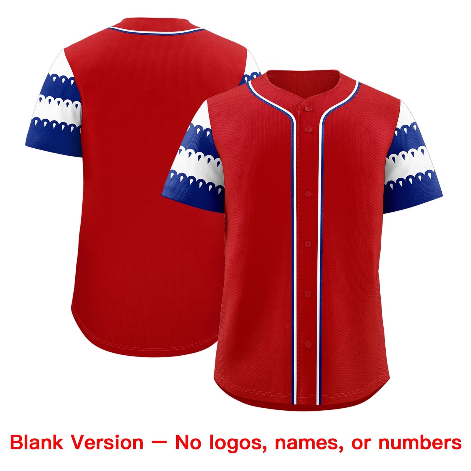 Custom Red Royal White Sleeve Flag Lace Baseball Jersey | Sublimation Printed & Embroidery,Add Name and Numbern,Perfect for Teams | KXKSHOP