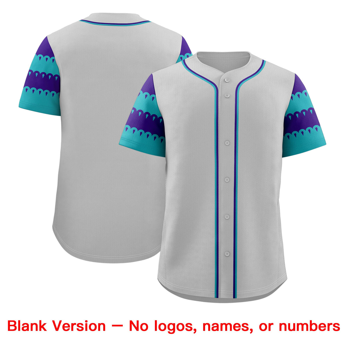 Custom Gray Aqua Purple Sleeve Flag Lace Baseball Jersey | Sublimation Printed &amp; Embroidery,Add Name and Numbern,Perfect for Teams | KXKSHOP