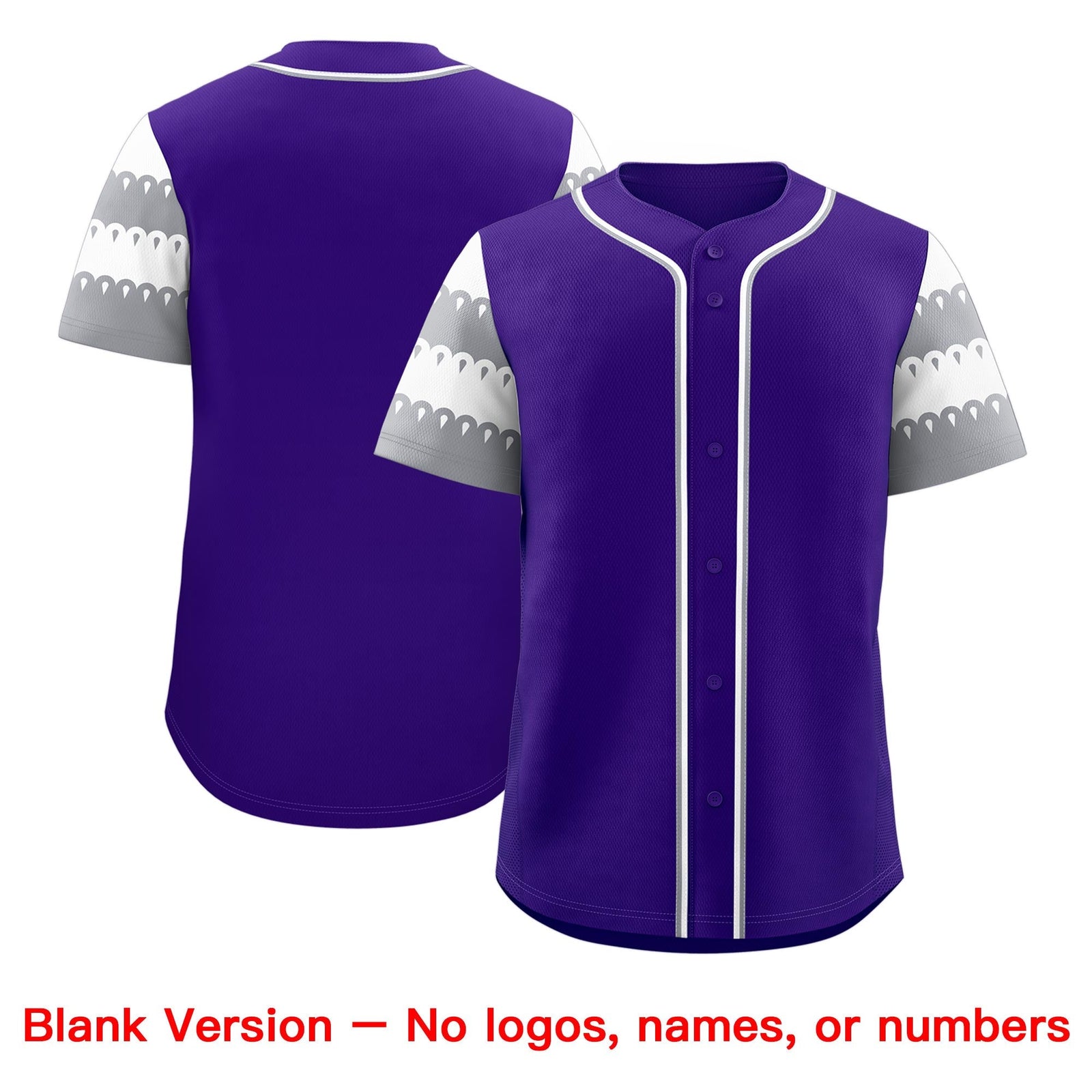 Custom Purple Gray White Sleeve Flag Lace Baseball Jersey | Sublimation Printed & Embroidery,Add Name and Numbern,Perfect for Teams | KXKSHOP