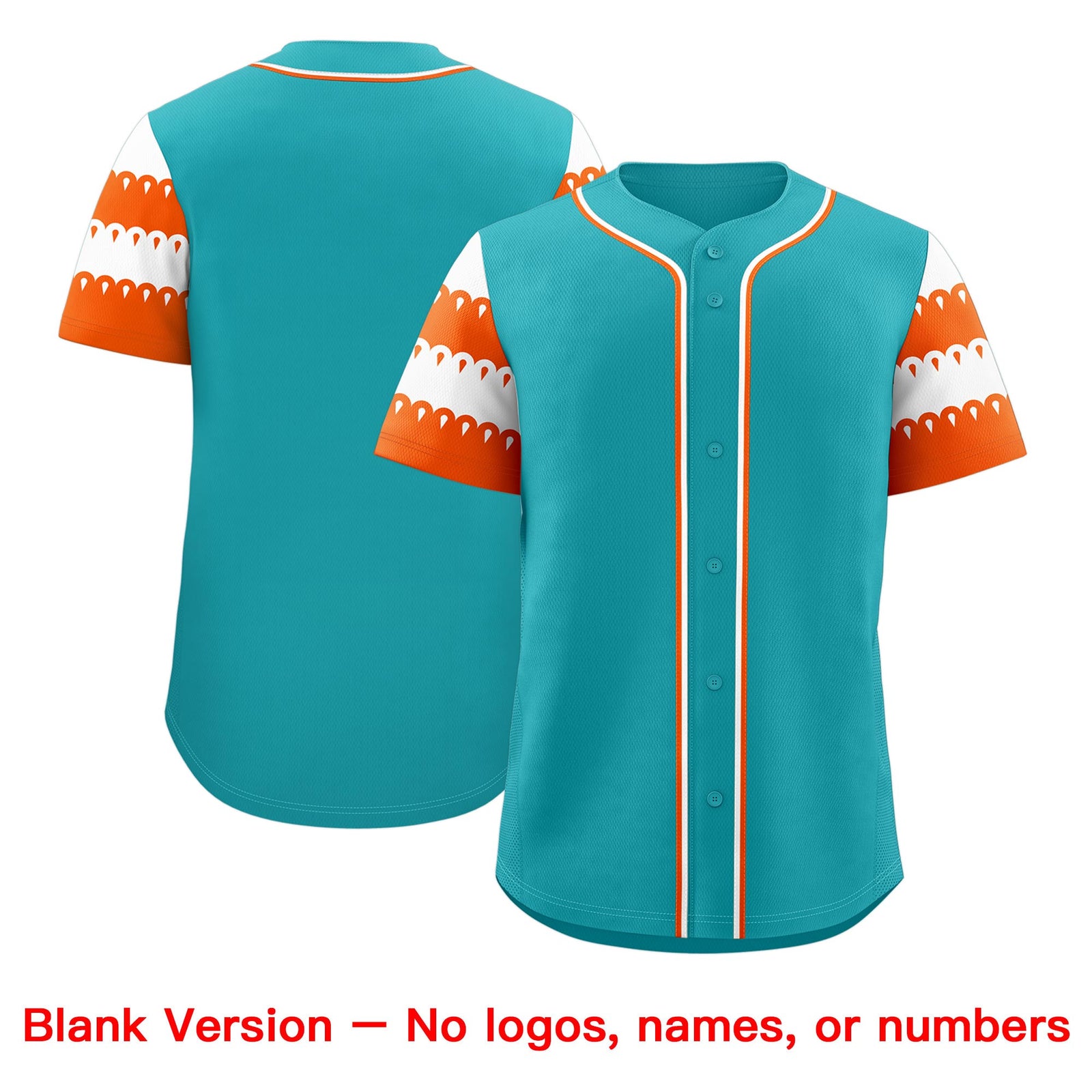 Custom Aqua Orange White Sleeve Flag Lace Baseball Jersey | Sublimation Printed & Embroidery,Add Name and Numbern,Perfect for Teams | KXKSHOP