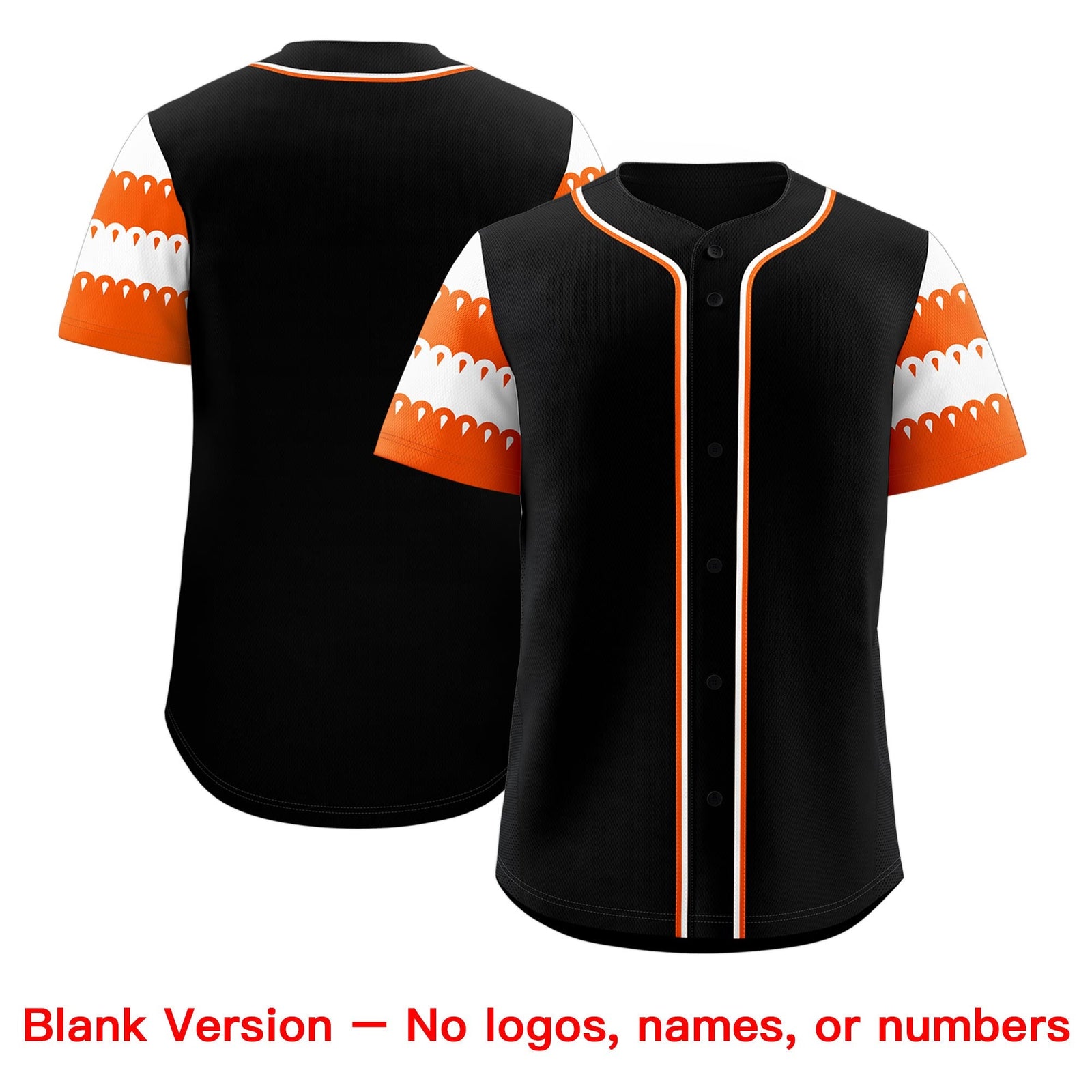 Custom Black Orange White Sleeve Flag Lace Baseball Jersey | Sublimation Printed & Embroidery,Add Name and Numbern,Perfect for Teams | KXKSHOP