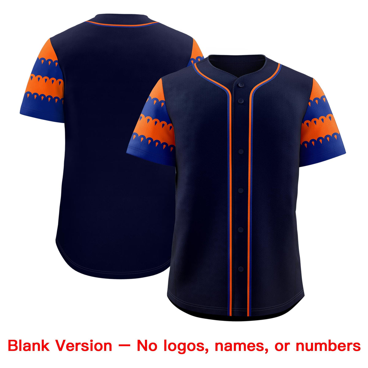 Custom Navy Orange Royal Sleeve Flag Lace Baseball Jersey | Sublimation Printed &amp; Embroidery,Add Name and Numbern,Perfect for Teams | KXKSHOP
