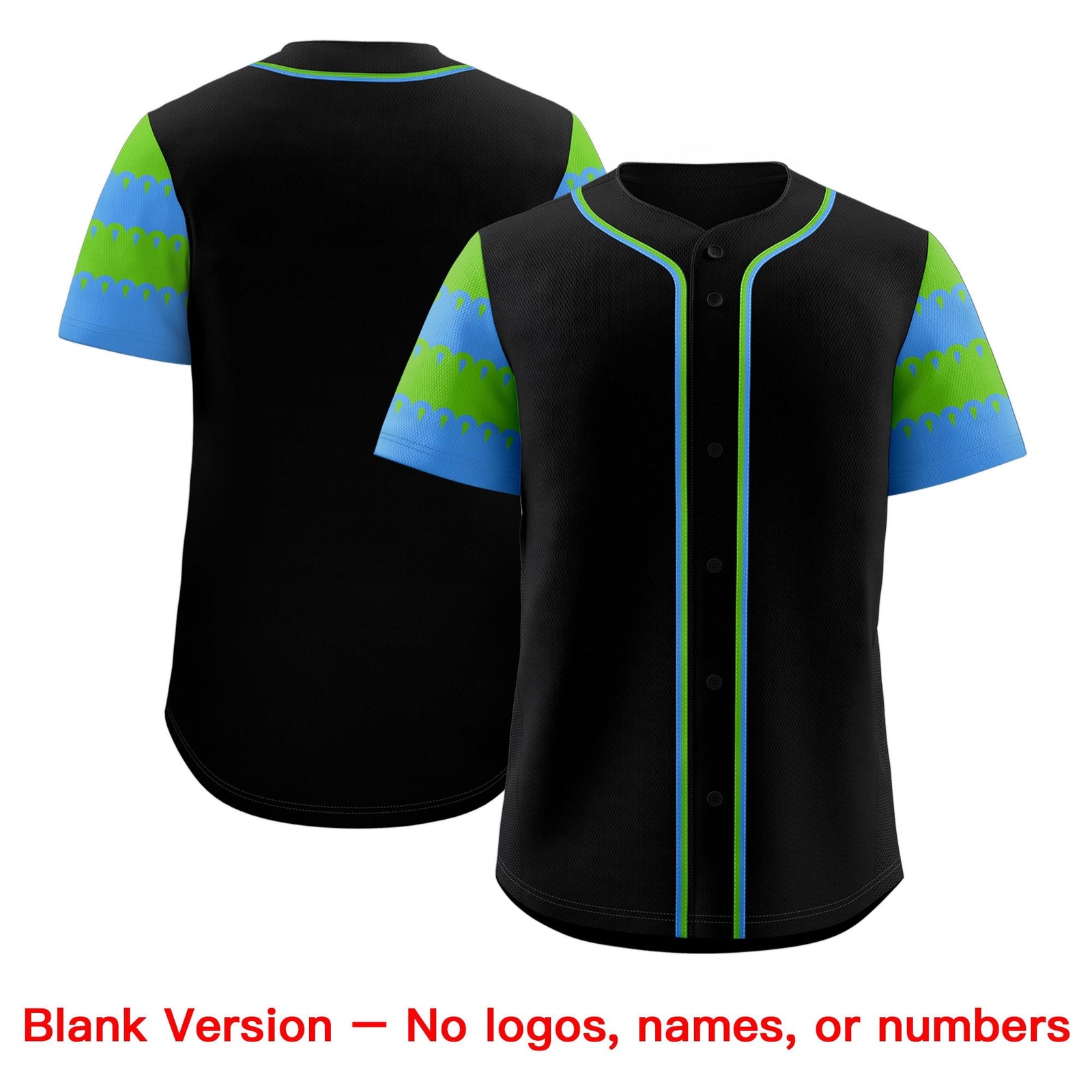 Custom Black Green Powder Blue Sleeve Flag Lace Baseball Jersey | Sublimation Printed & Embroidery,Add Name and Numbern,Perfect for Teams | KXKSHOP