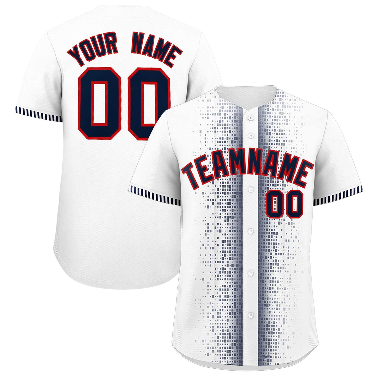 Custom White Navy Personalized Phonetic Rhythm Authentic Baseball Jersey