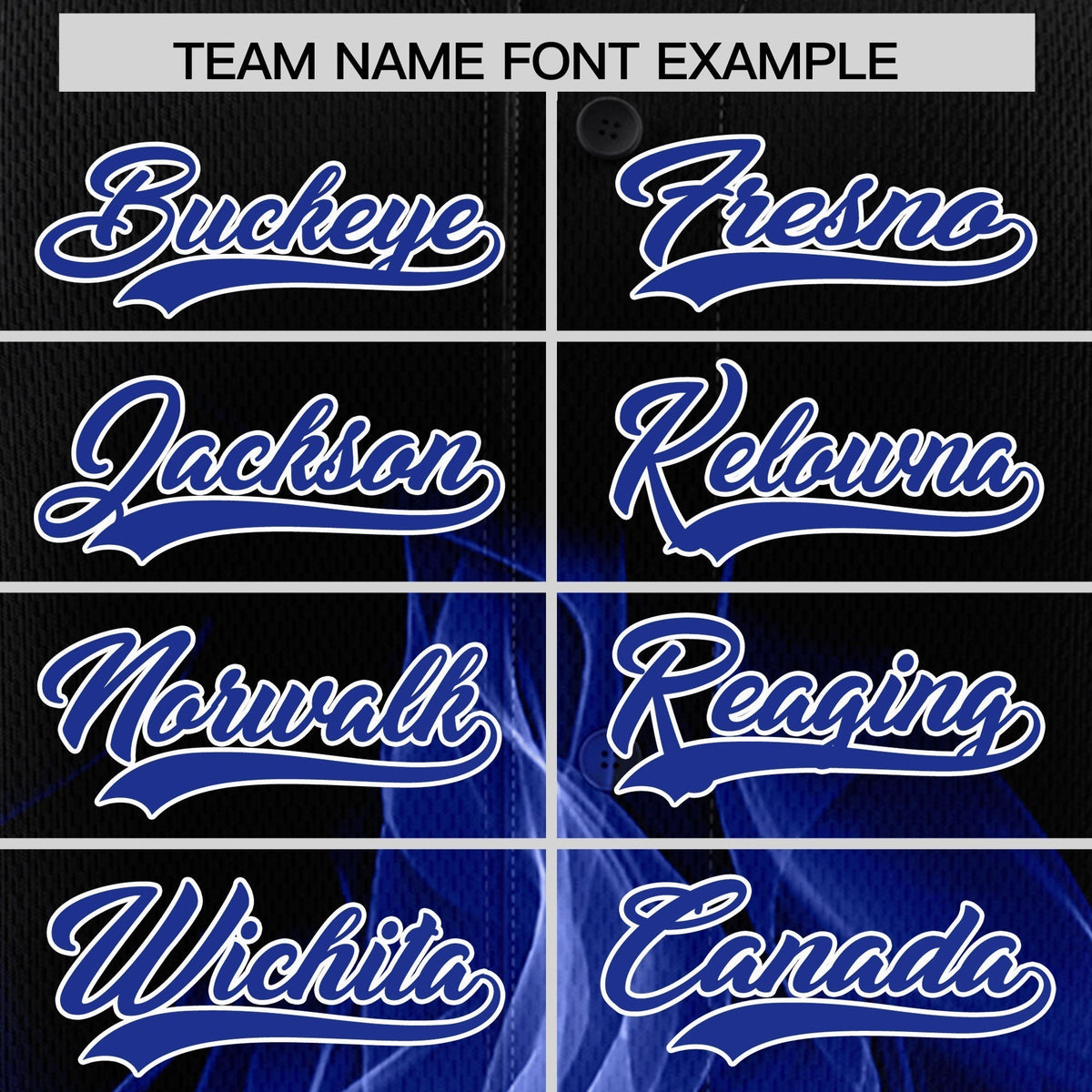Custom Black Royal Blue White Flame Graffiti Pattern Personalization Baseball Jersey| KXKSHOP